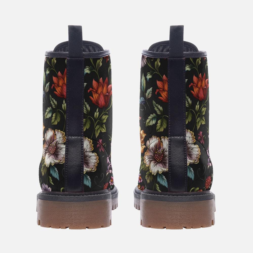 Floral Print Casual Vegan Leather Lightweight boots MT
