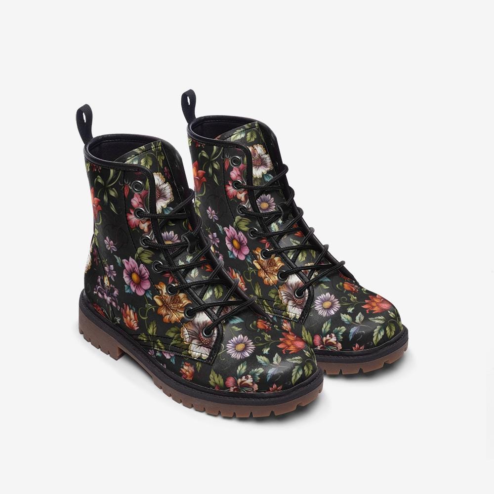 Floral Print Casual Vegan Leather Lightweight boots MT