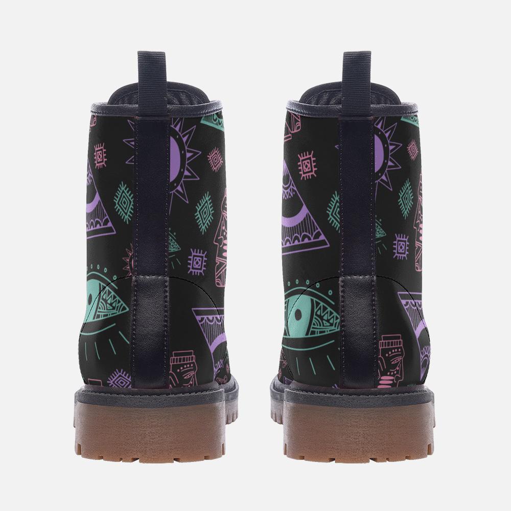 Tribal Print Casual Vegan Leather Lightweight boots MT