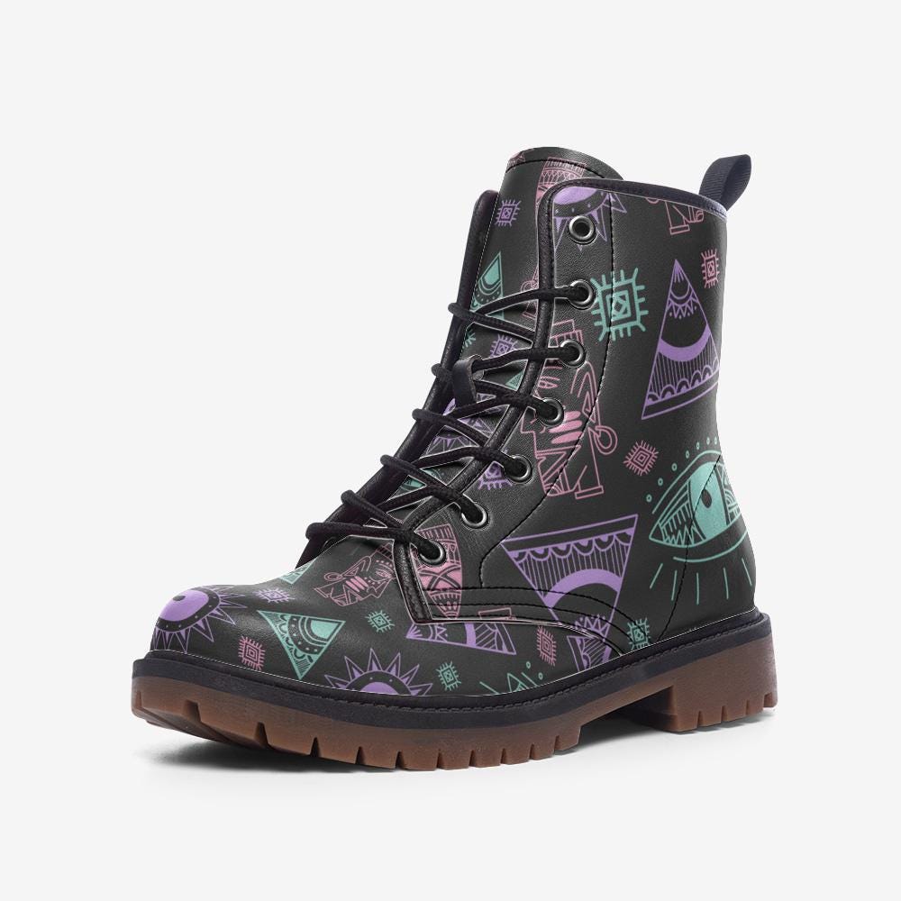 Tribal Print Casual Vegan Leather Lightweight boots MT