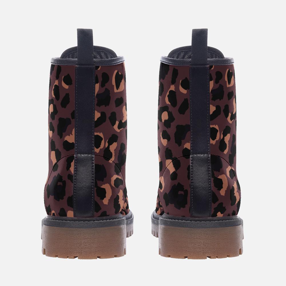 Purple Leopard Casual Vegan Leather Lightweight boots MT