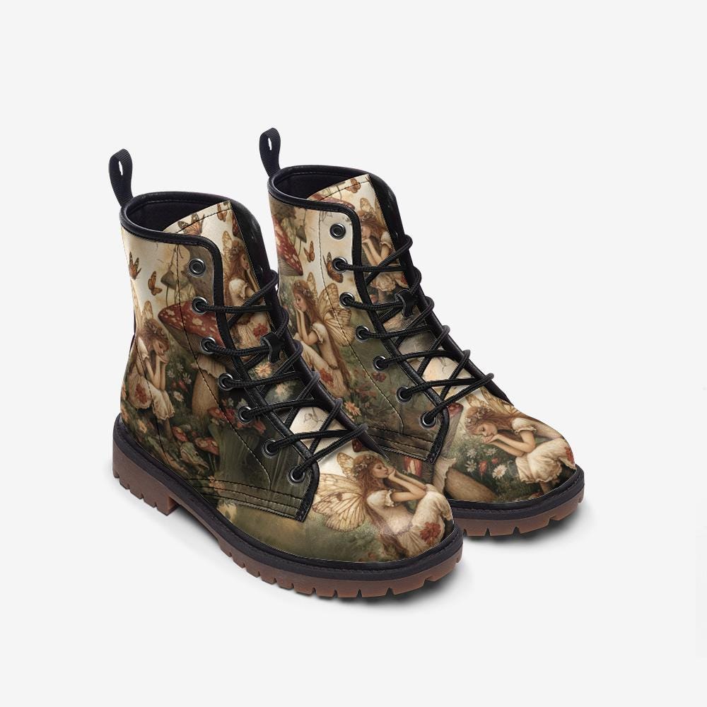 Fairy Boots Cottagecore Boots Fairycore Boots Woodlawn Boots Celestial Forest Casual Vegan Leather Lightweight boots MT