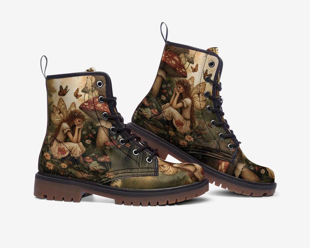 Fairy Boots Cottagecore Boots Fairycore Boots Woodlawn Boots Celestial Forest Casual Vegan Leather Lightweight boots MT