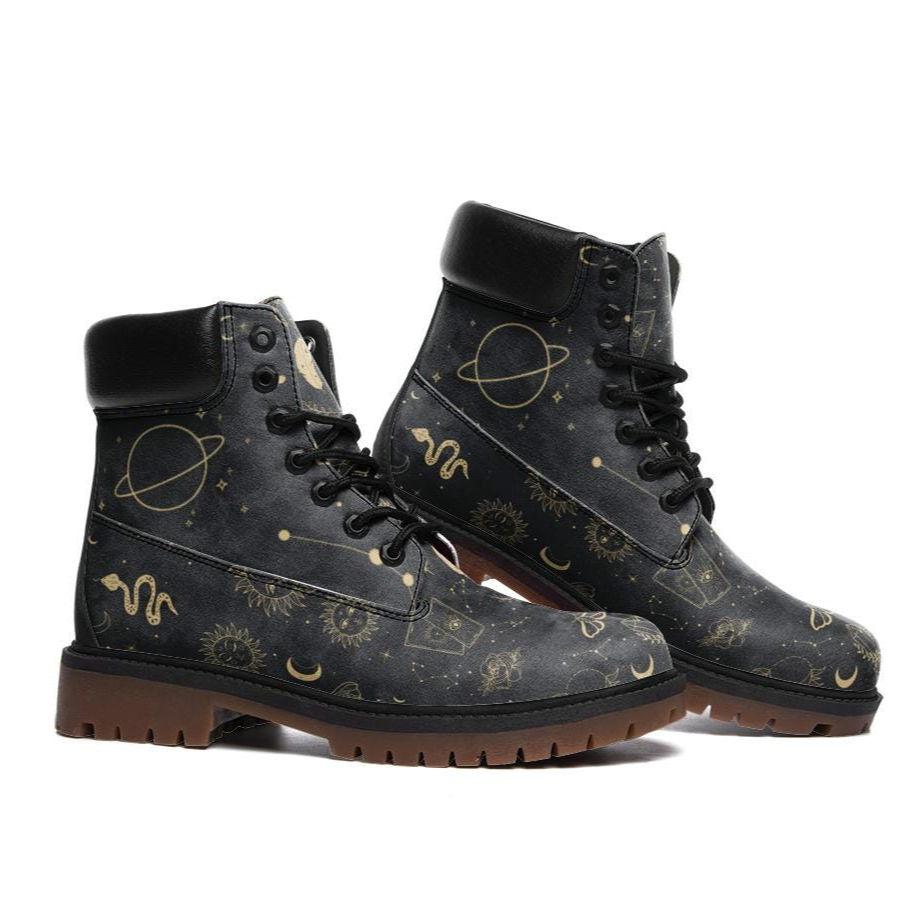 Vegan Leather Astrology/Zodiac Pattern Lightweight boots