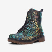 Rainbow Reptilian Metallic Vegan Leather Lightweight boots