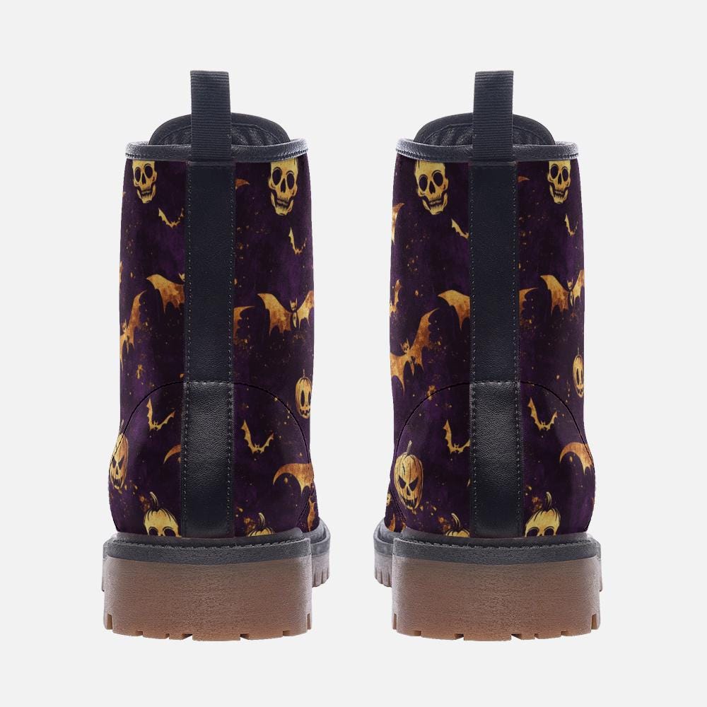 Purple Halloween Vegan Leather Combat boots