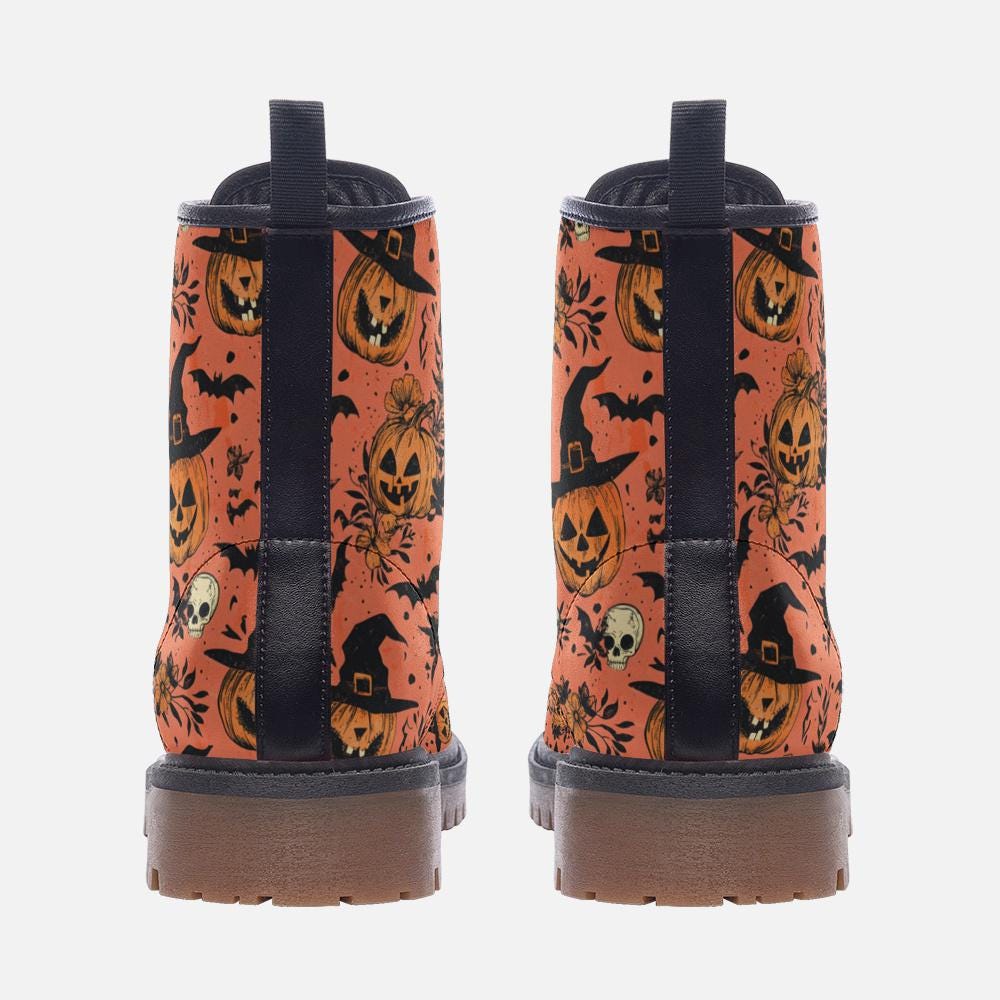 Halloween Vegan Leather Lightweight combat boots