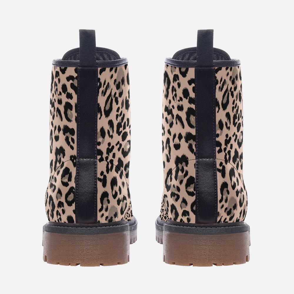 Leopard Print Vegan Leather Lightweight combat boots MT