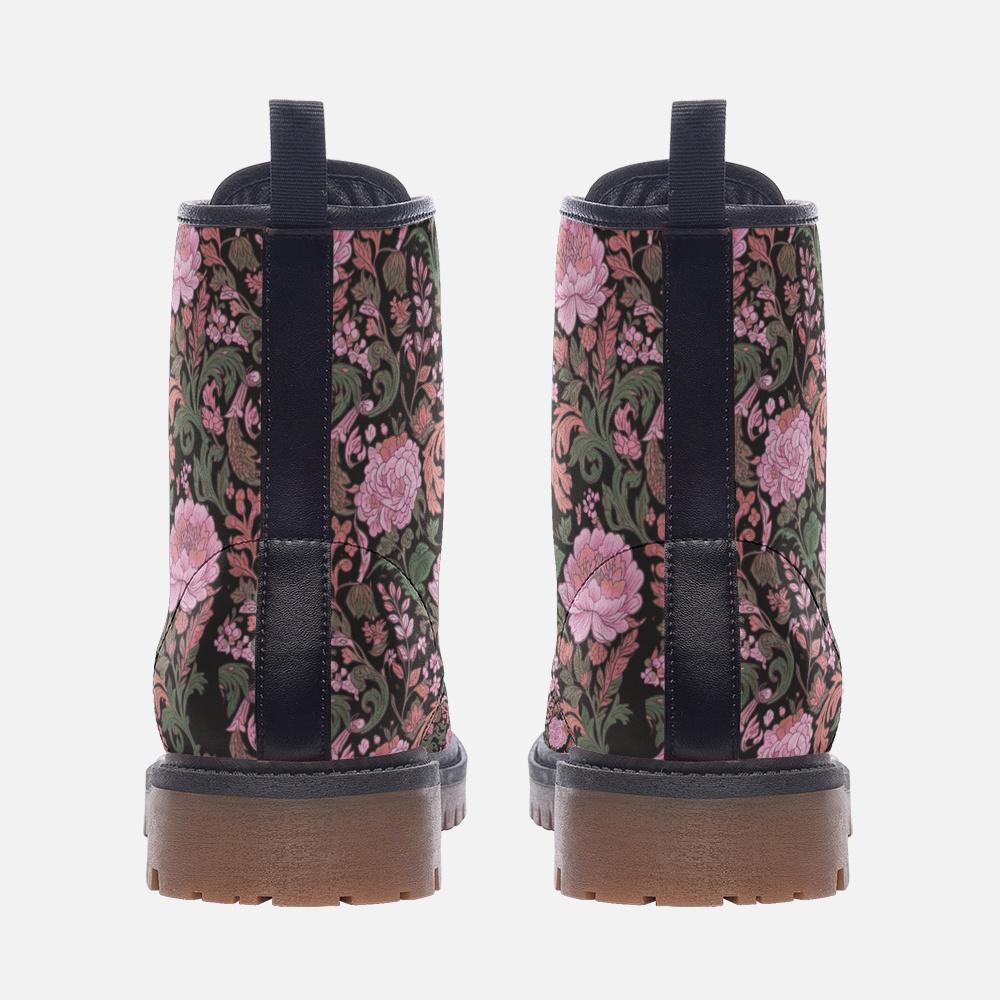 Vintage Bohemian Floral Print Vegan Leather Lightweight boots