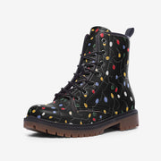 Christmas Lights Casual Vegan Leather Lightweight boots