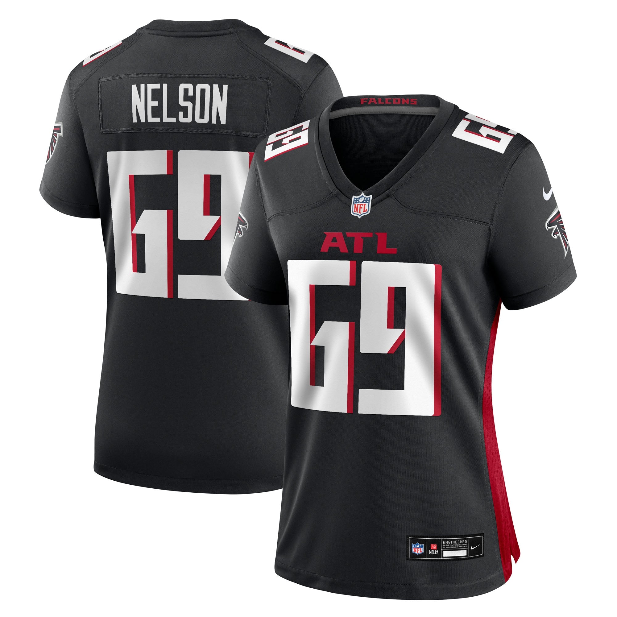 Jack Nelson Atlanta Falcons Nike Women's Team Game Jersey -  Black