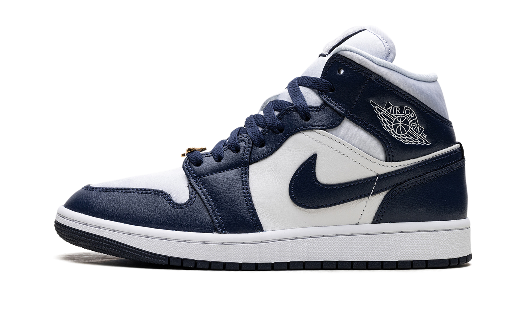 Jordan 1 Mid Wmns "football Grey White Midnight Navy" - 1