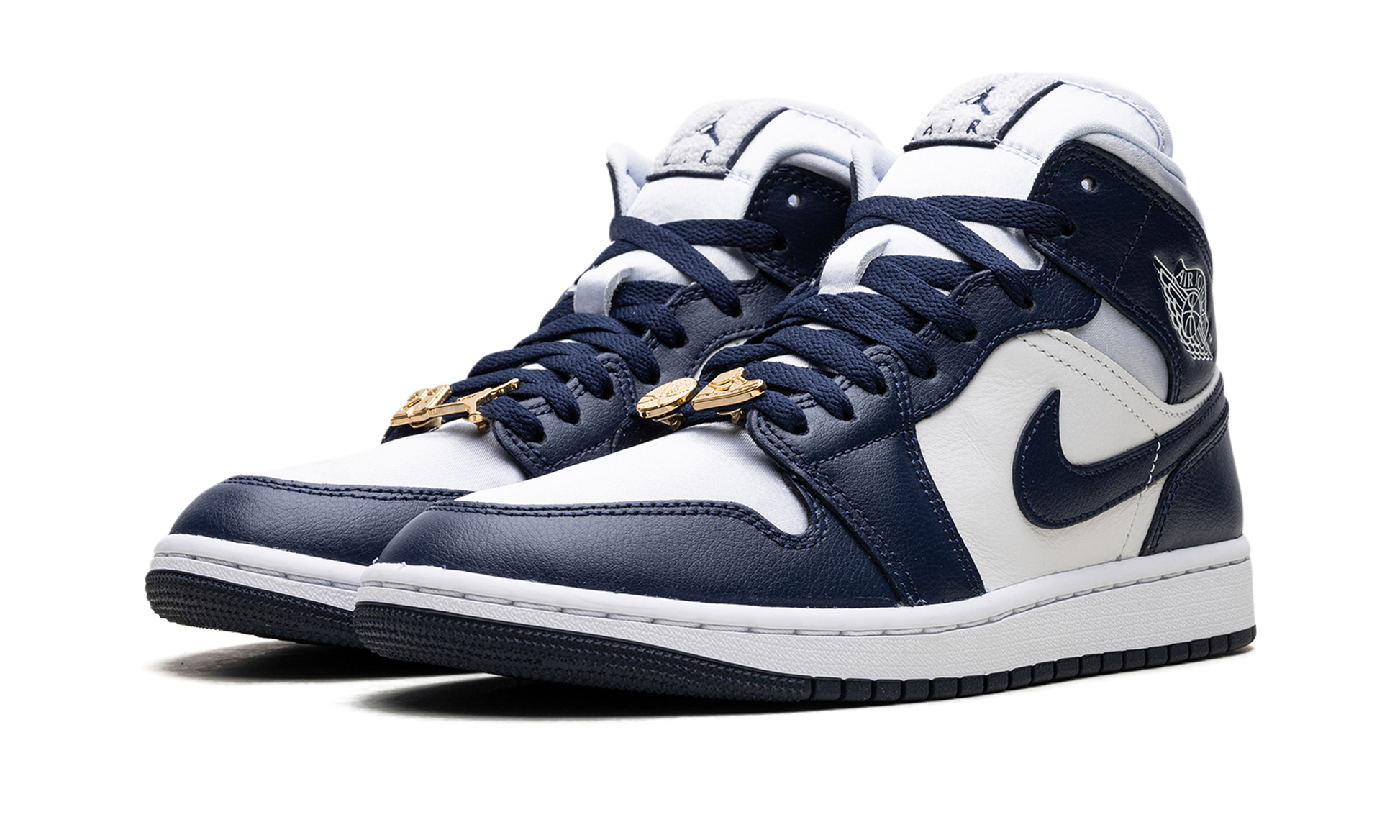 Jordan 1 Mid Wmns "football Grey White Midnight Navy" - 2