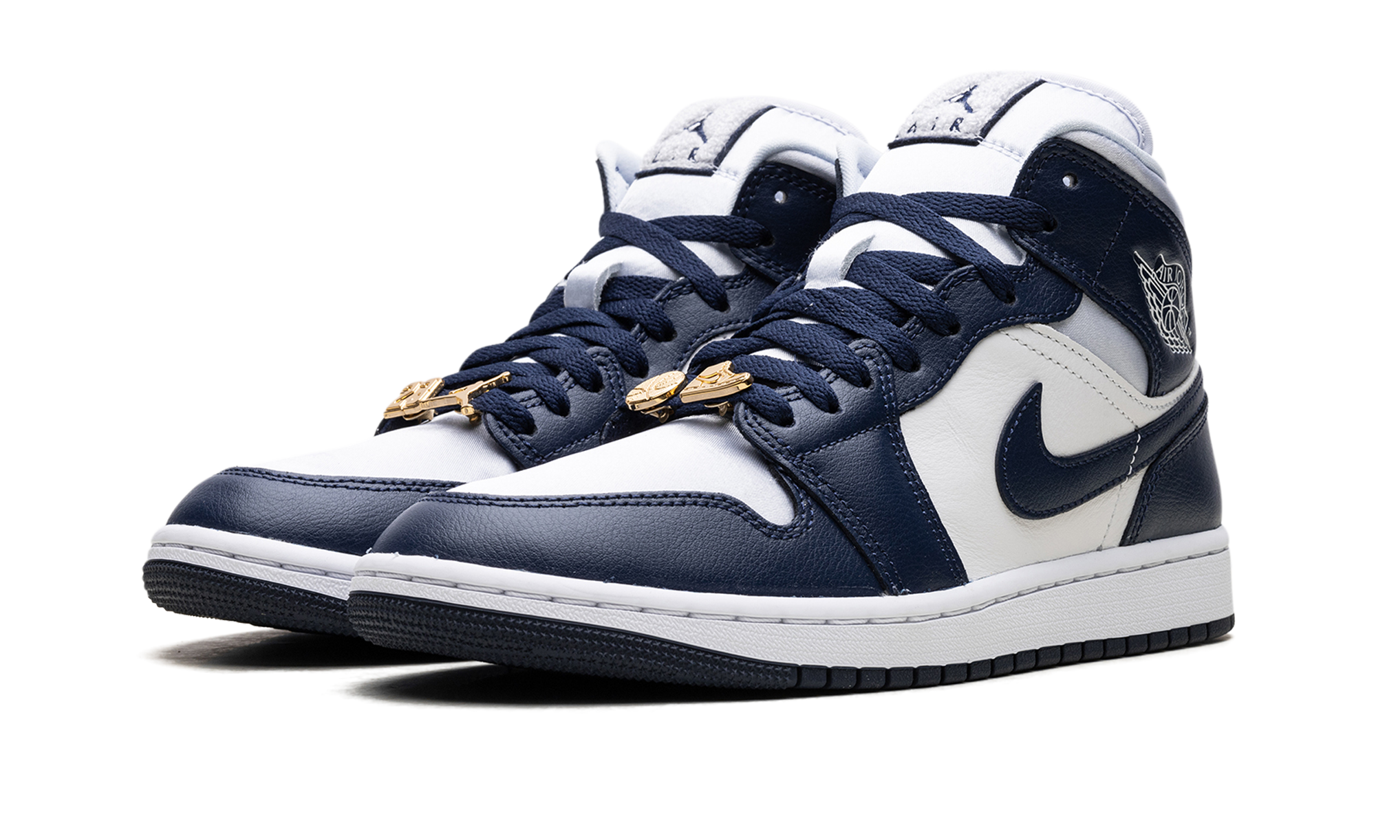 Jordan 1 Mid Wmns "football Grey White Midnight Navy" - 2