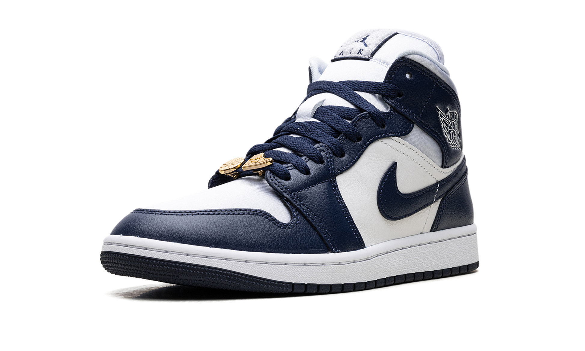 Jordan 1 Mid Wmns "football Grey White Midnight Navy" - 4