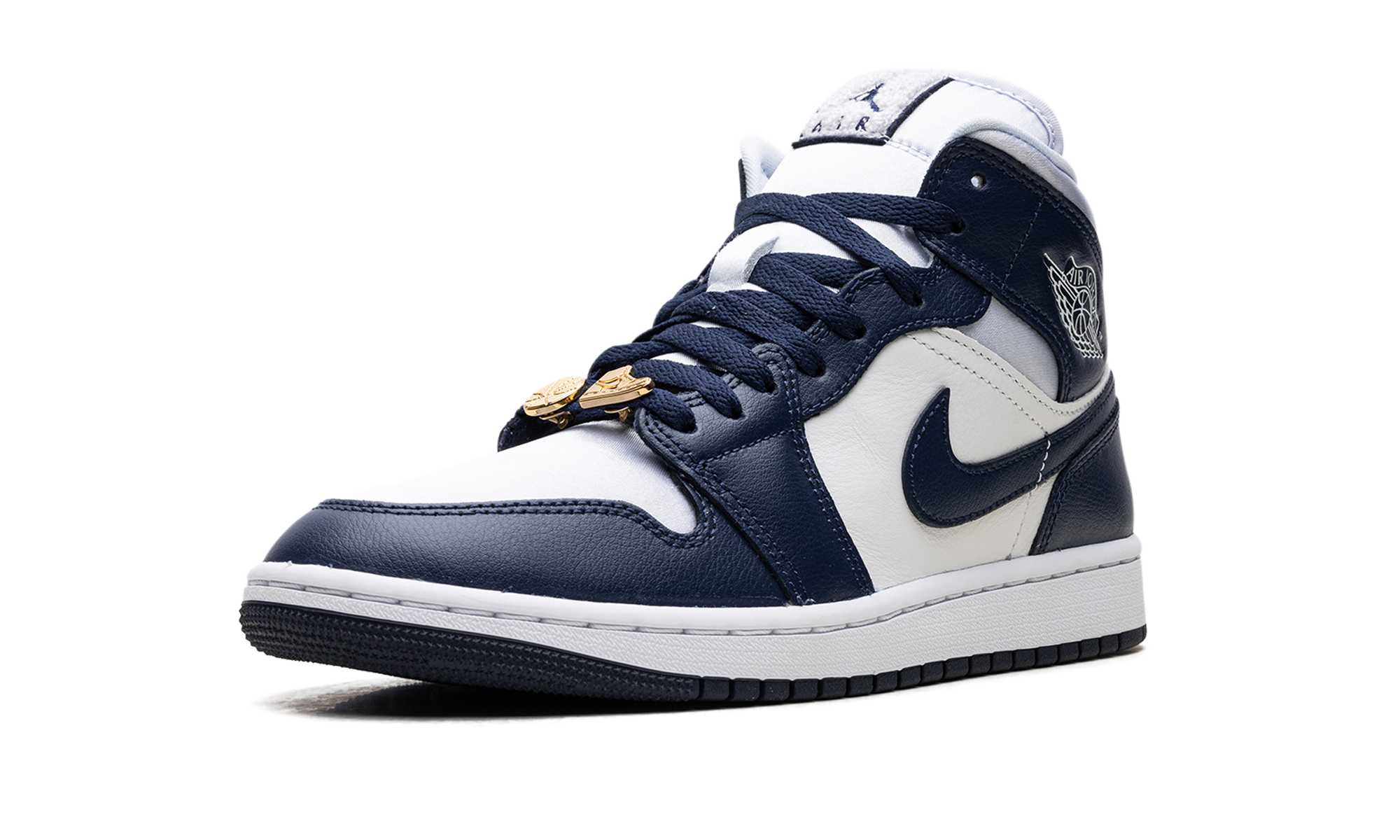 Jordan 1 Mid Wmns "football Grey White Midnight Navy" - 4