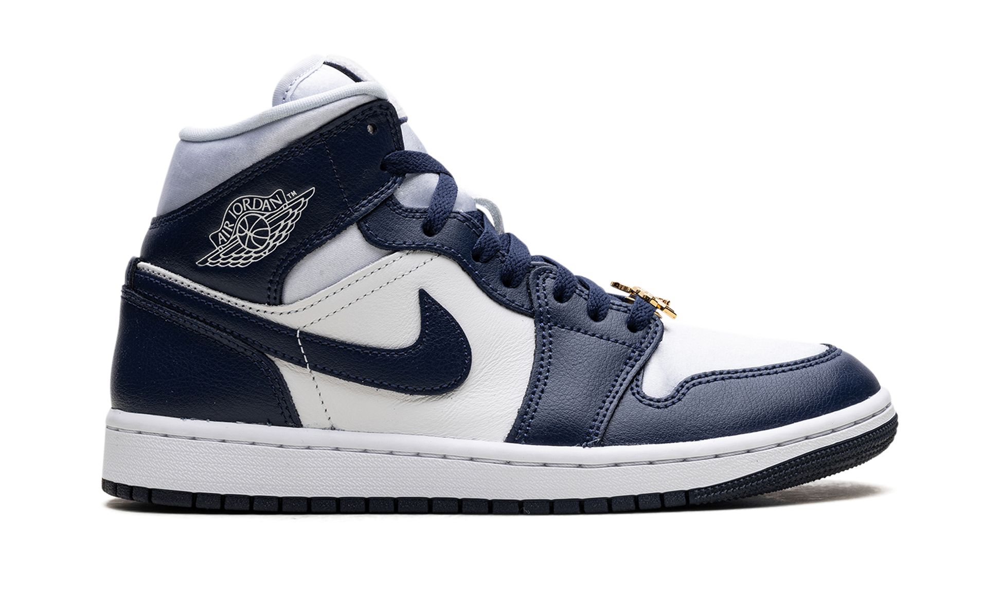 Jordan 1 Mid Wmns "football Grey White Midnight Navy" - 6