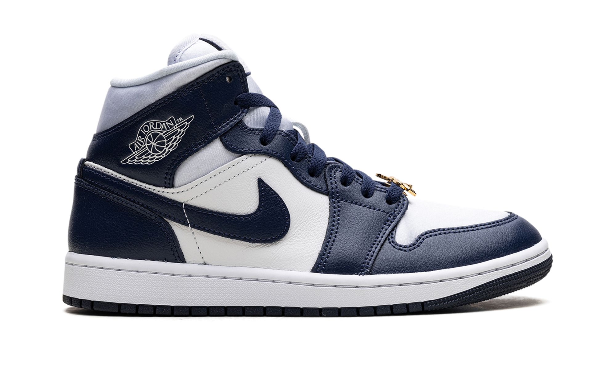 Jordan 1 Mid Wmns "football Grey White Midnight Navy" - 6