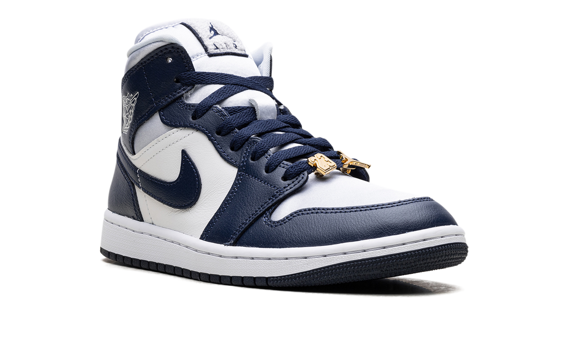 Jordan 1 Mid Wmns "football Grey White Midnight Navy" - 7