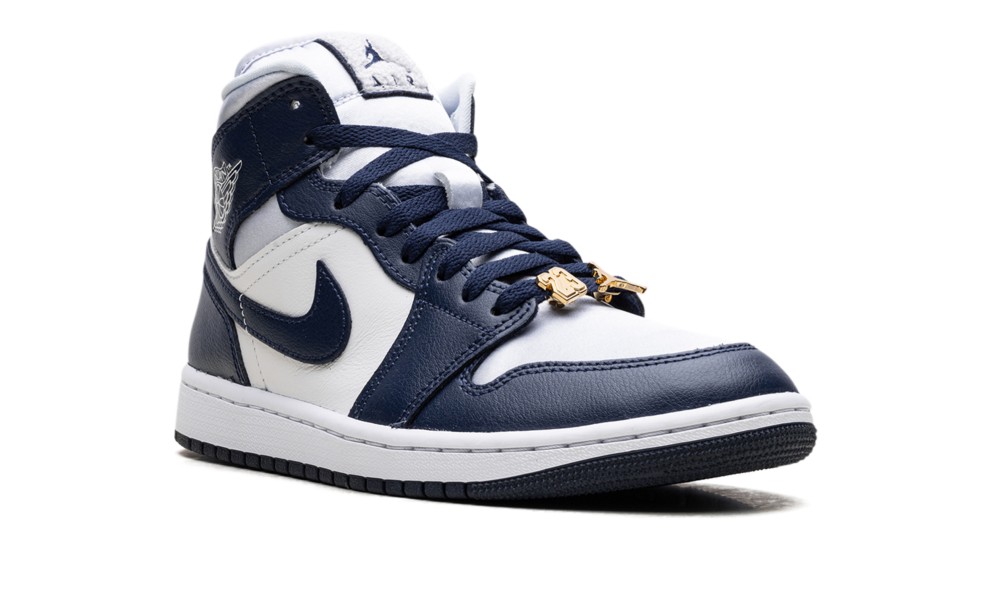 Jordan 1 Mid Wmns "football Grey White Midnight Navy" - 7