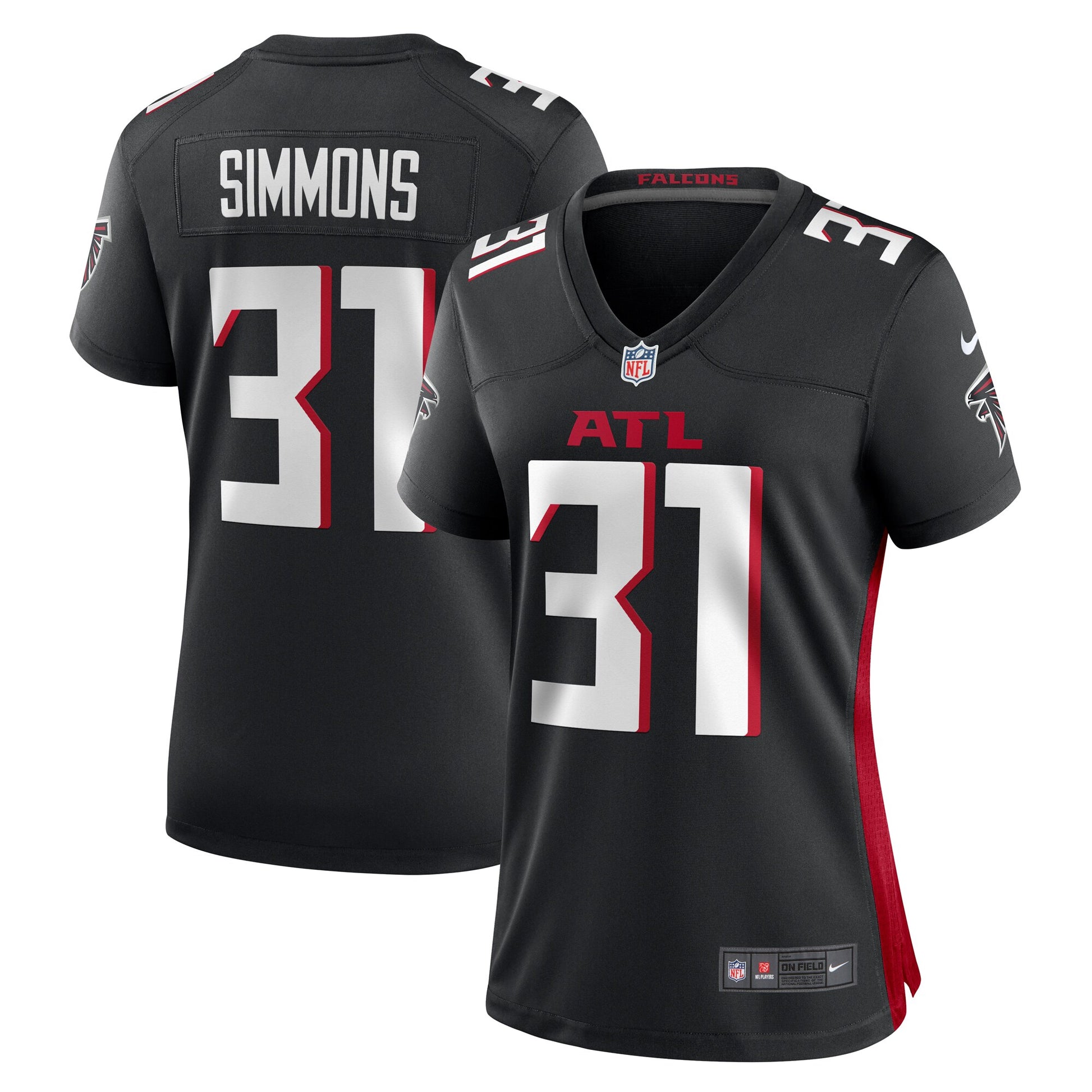 Justin Simmons Atlanta Falcons Nike Women's  Game Jersey -  Black