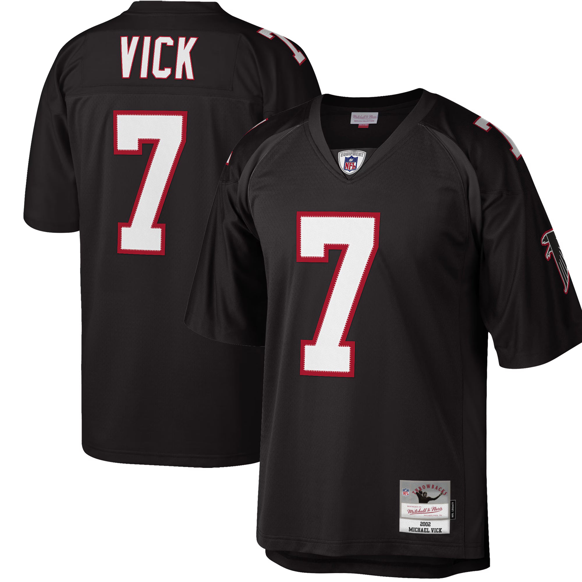 Michael Vick Atlanta Falcons Mitchell &amp; Ness Big &amp; Tall 2002 Retired Player Replica Jersey - Black