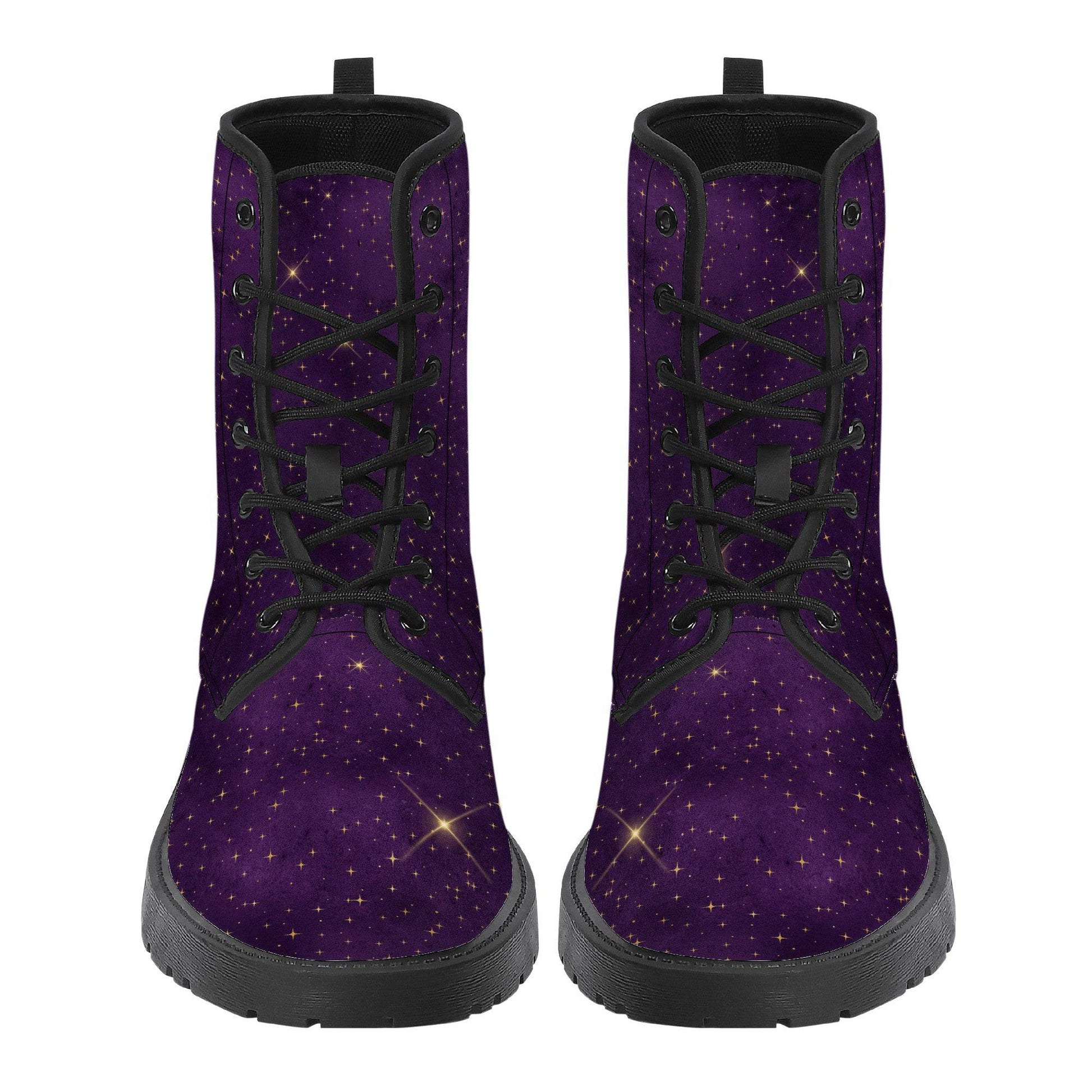 Purple Star Galaxy Vegan Leather Boots
