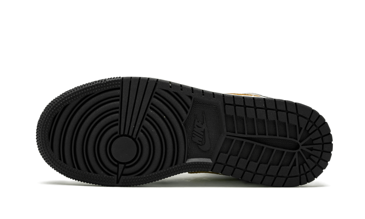 Nike Air Jordan 1 Mid SE GS "Black Gold Patent Leather" BQ6931 007