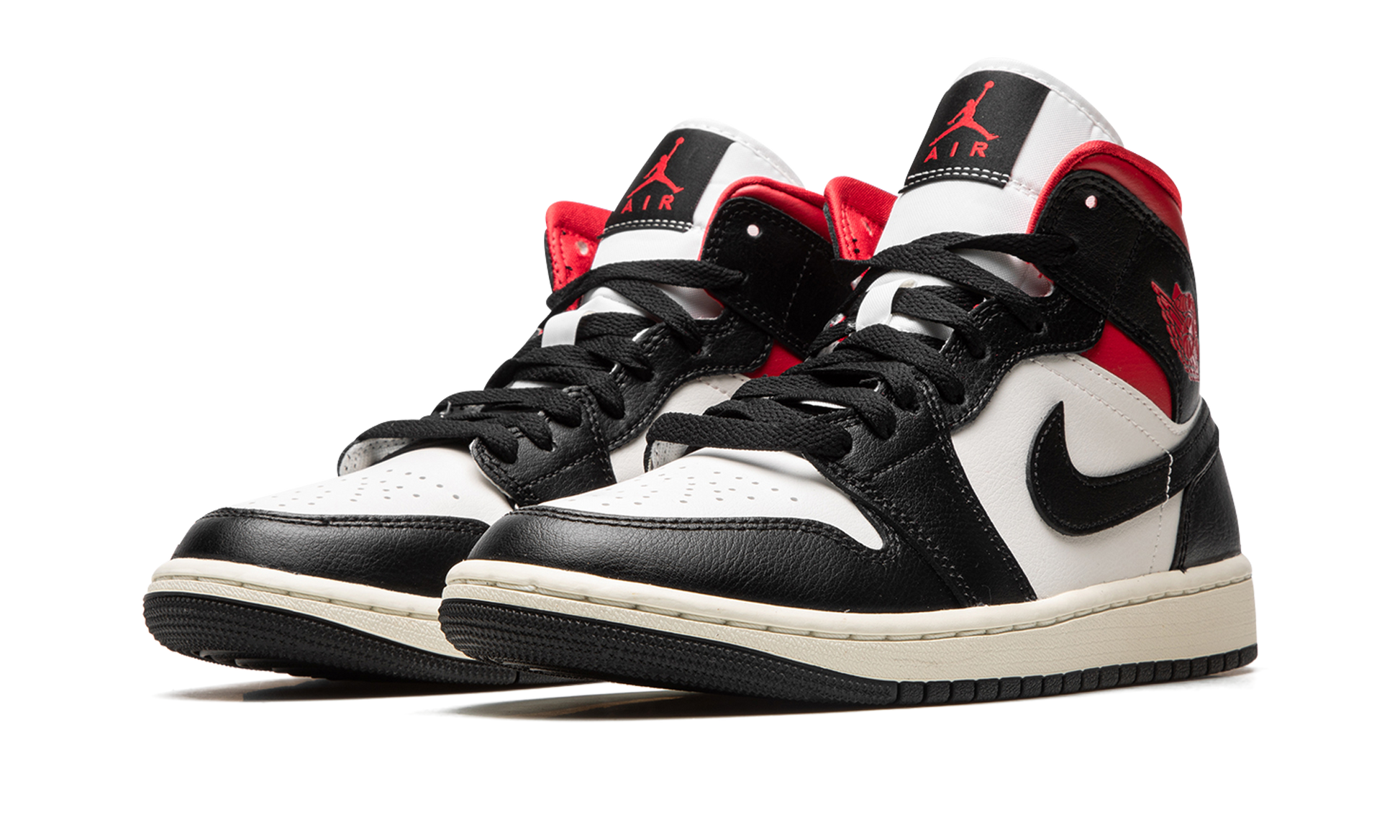 Nike AIR JORDAN 1 MID WMNS "Black / Gym Red / Sail" BQ6472 061