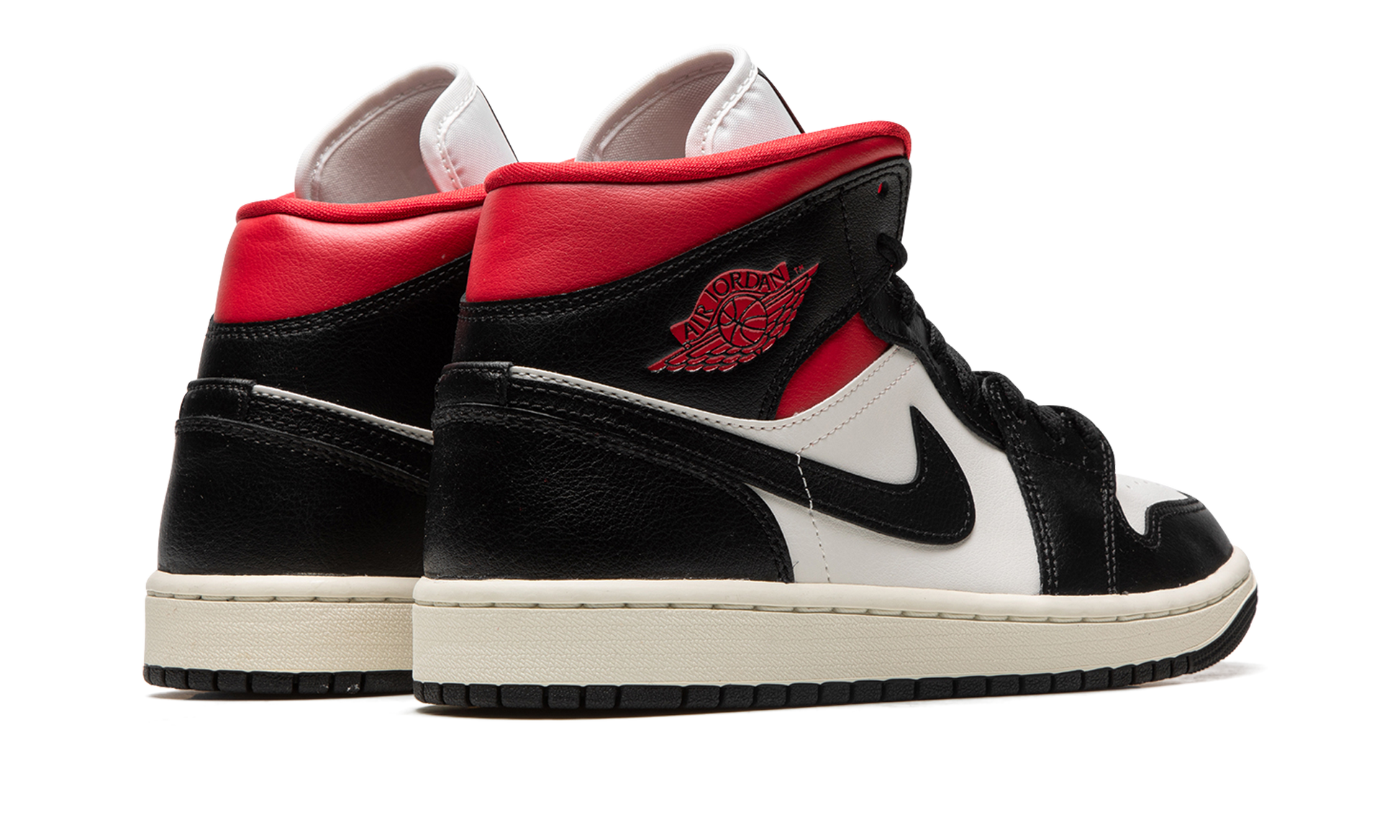 Nike AIR JORDAN 1 MID WMNS "Black / Gym Red / Sail" BQ6472 061