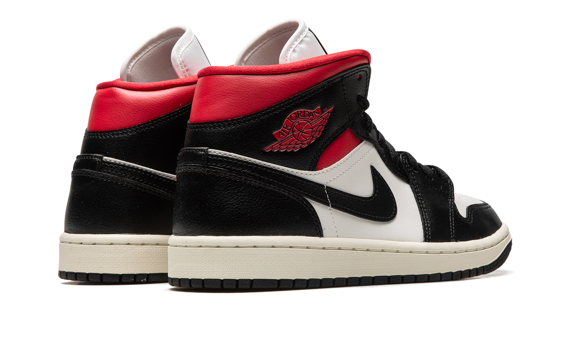 Nike AIR JORDAN 1 MID WMNS "Black / Gym Red / Sail" BQ6472 061