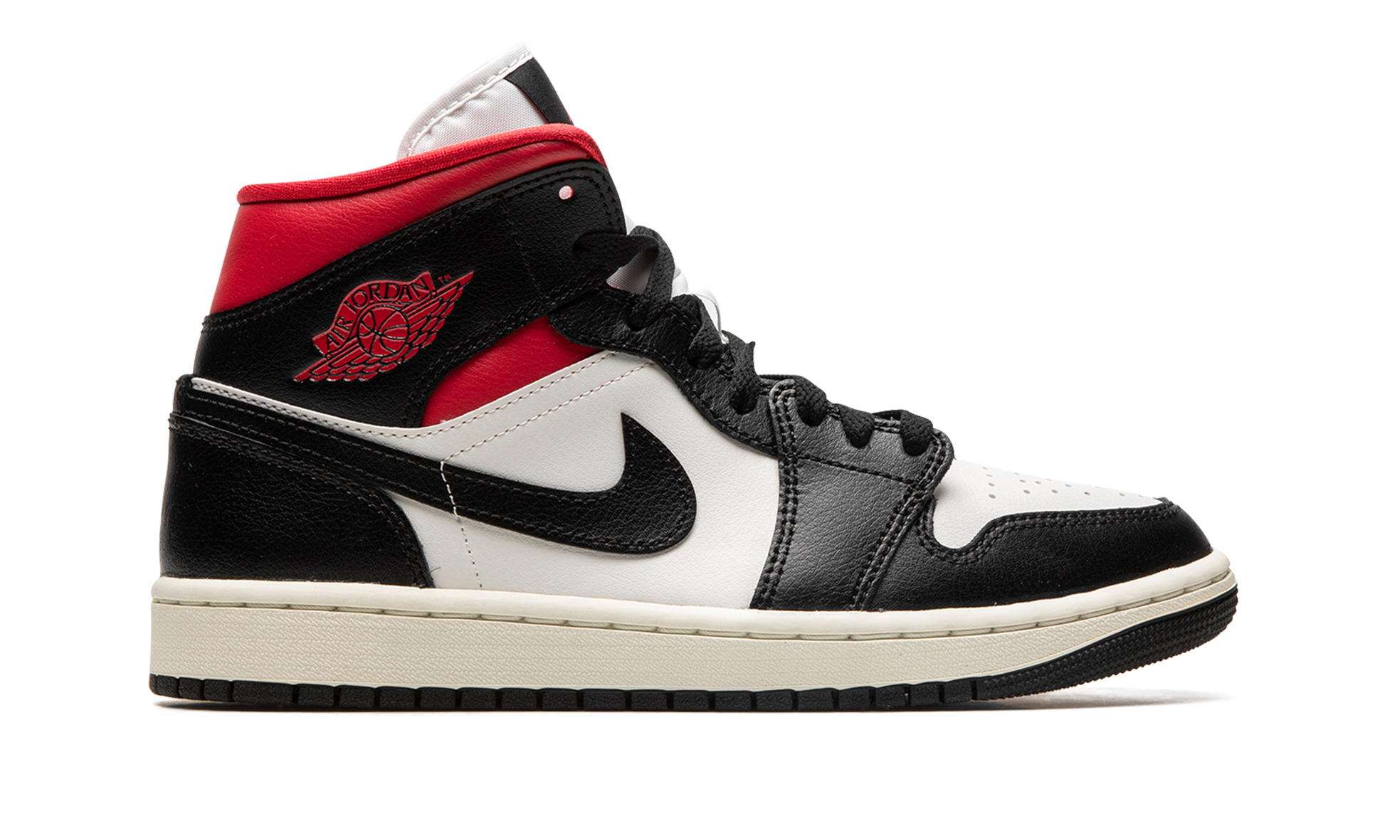 Nike AIR JORDAN 1 MID WMNS "Black / Gym Red / Sail" BQ6472 061