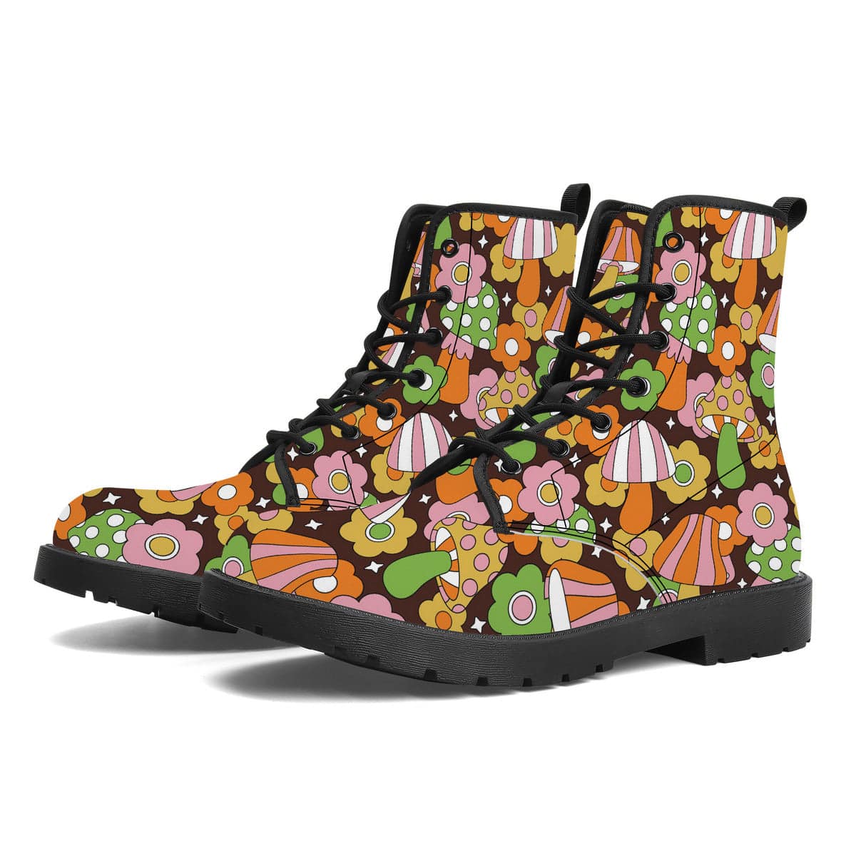 Retro Fungi Love Vegan Leather Boots