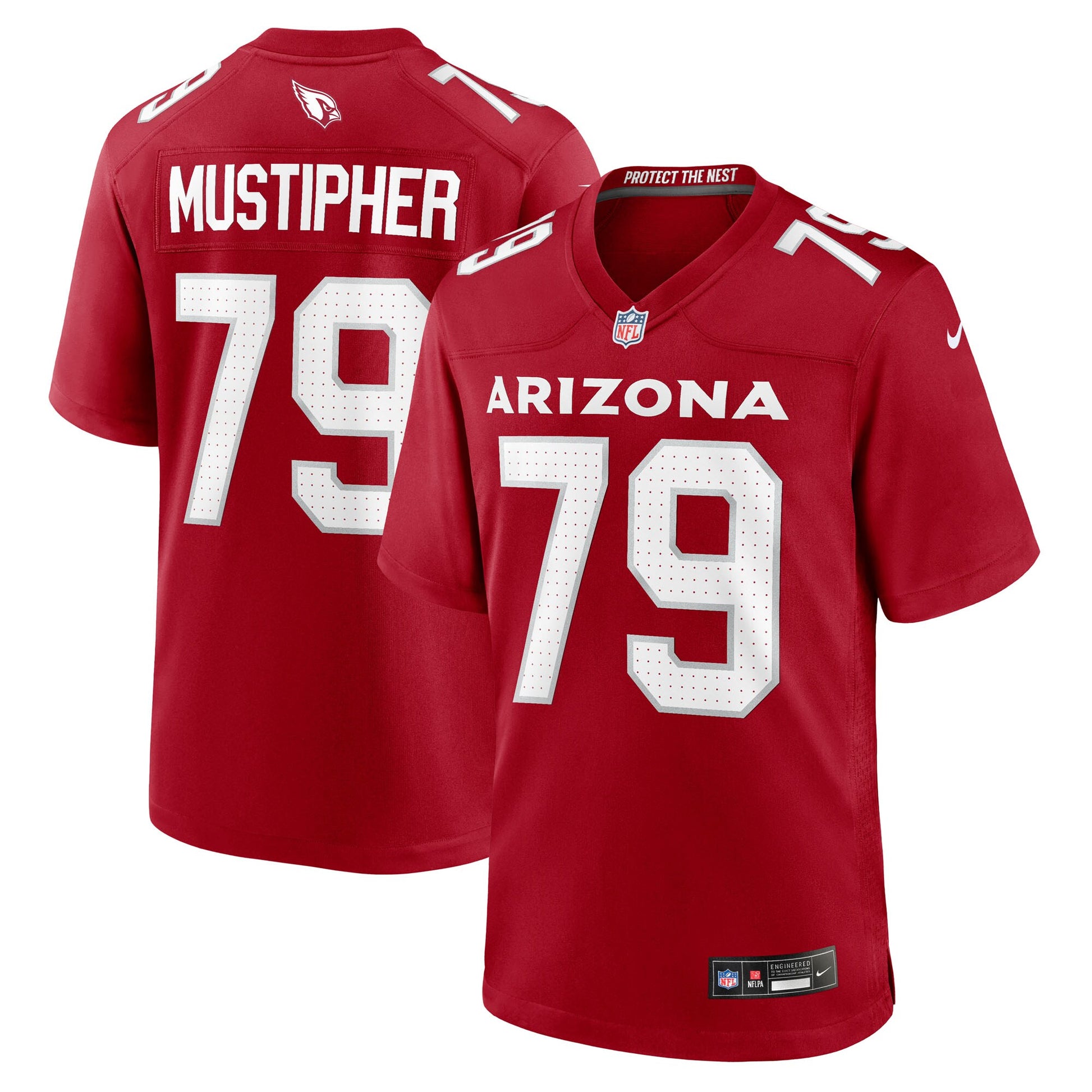 PJ Mustipher Arizona Cardinals Nike Team Game Jersey -  Cardinal
