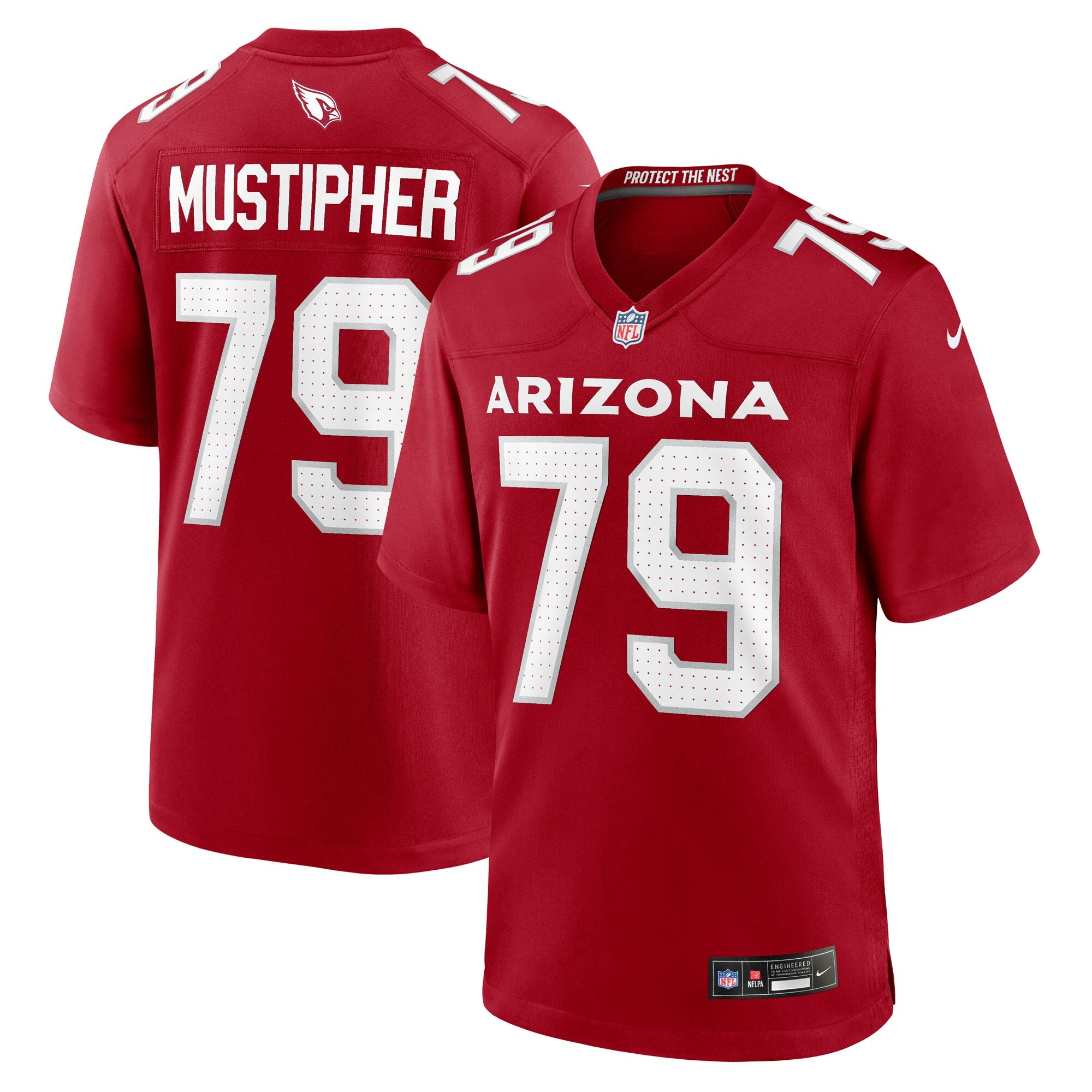 PJ Mustipher Arizona Cardinals Nike Team Game Jersey -  Cardinal