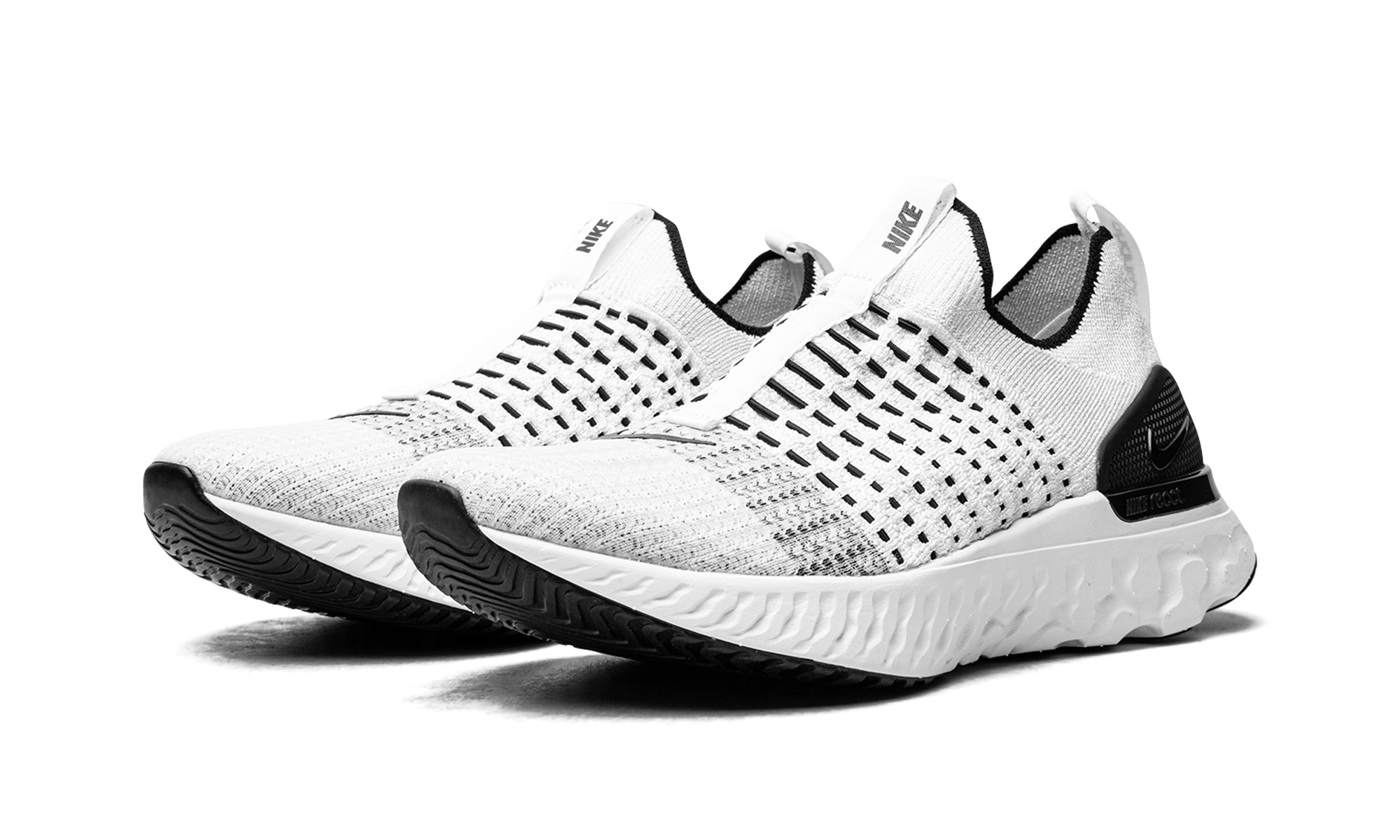 React Phantom Run Flyknit "white/white-black-pure Platinum" - 2
