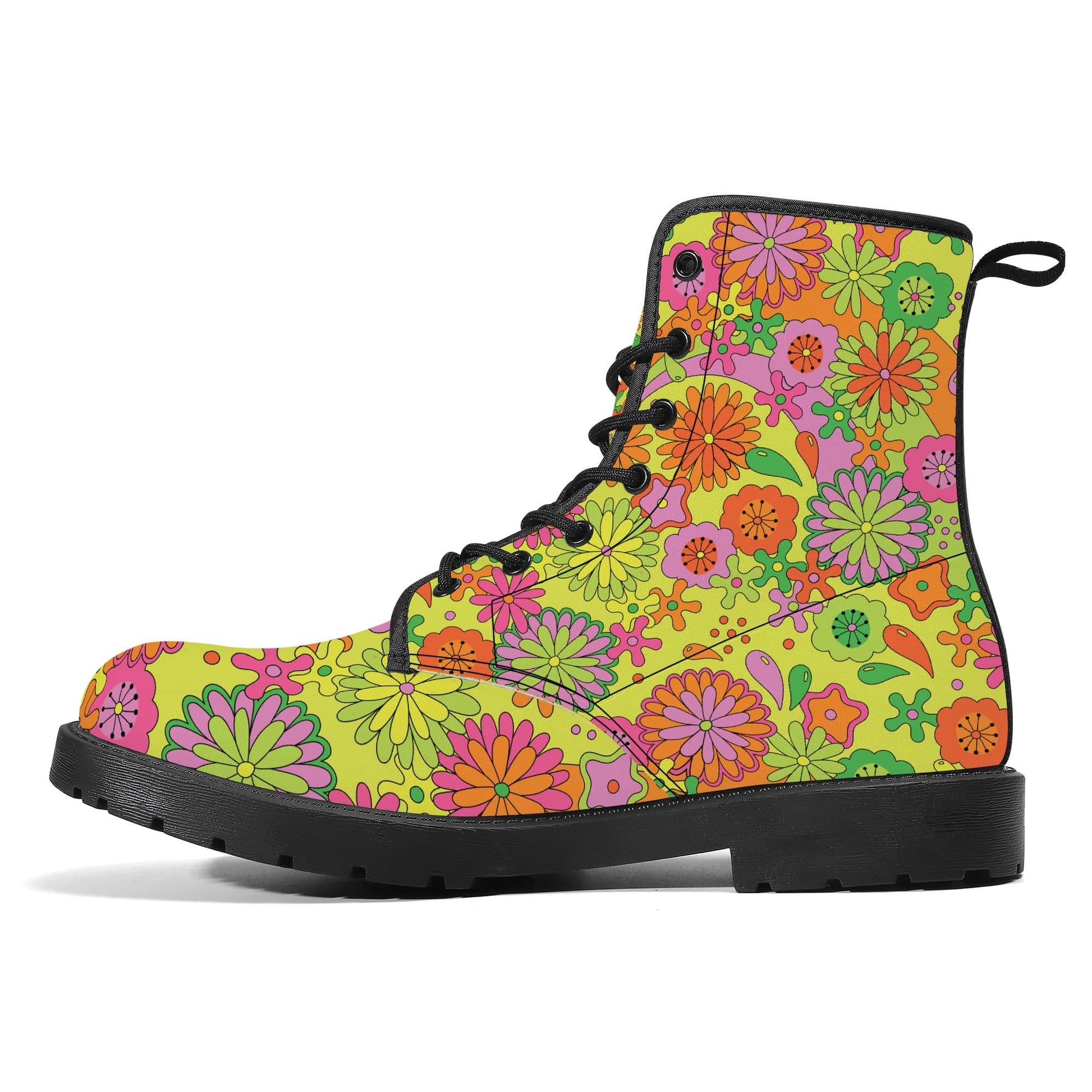 Trippy Flowers Vegan Leather Boots
