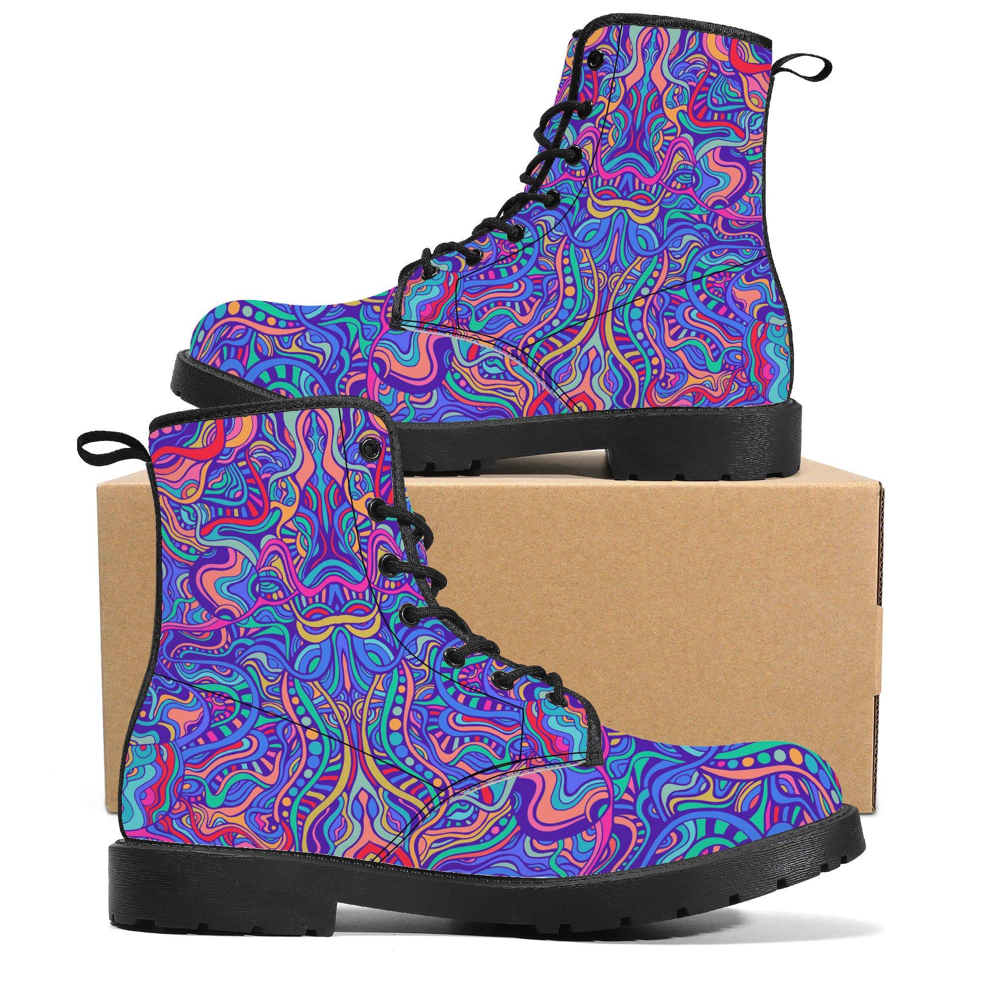 Psychedelic Aurora Vegan Leather Boots