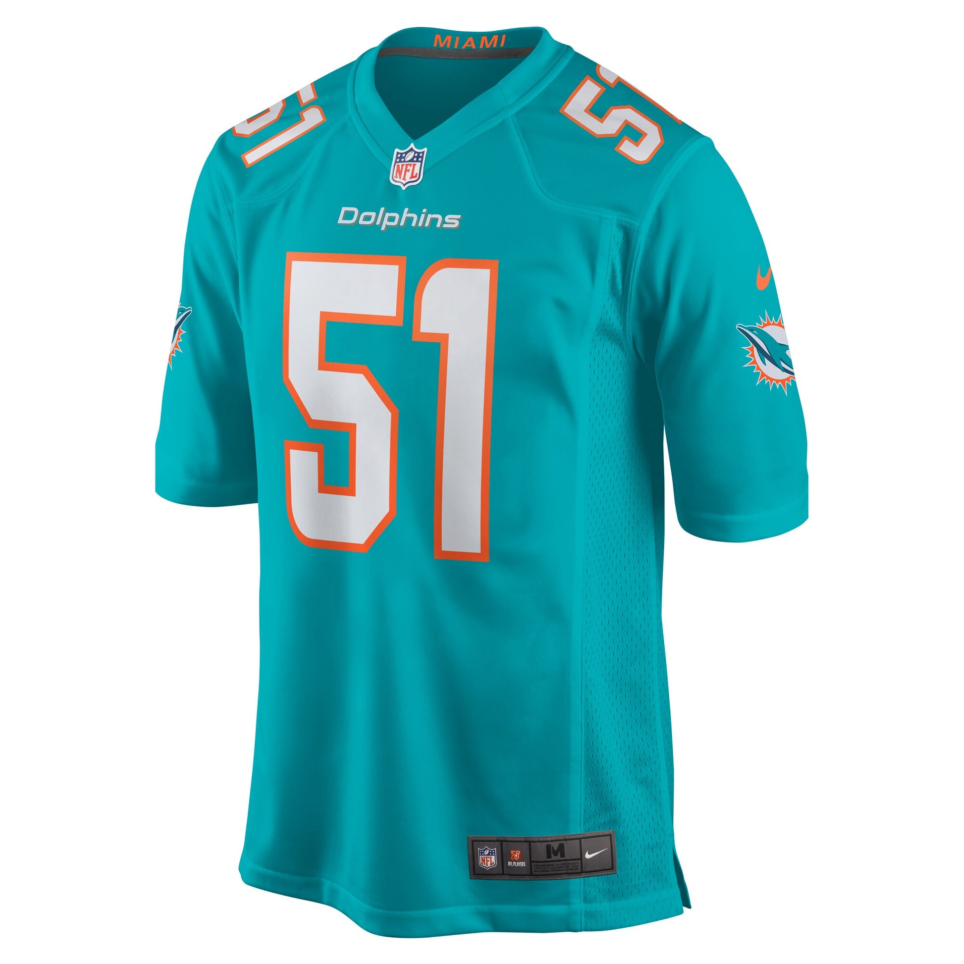 David Long Jr. Miami Dolphins Nike Game Jersey - Aqua