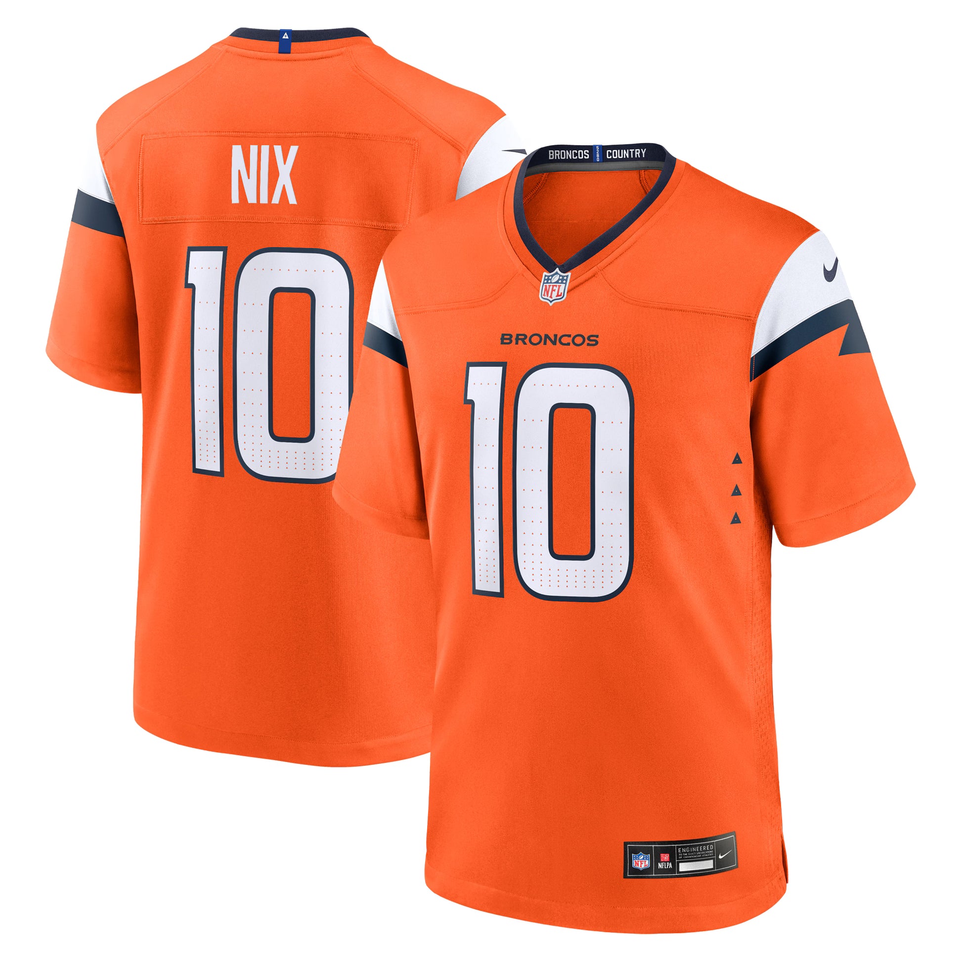 Bo Nix Denver Broncos Nike  Player Game Jersey - Orange
