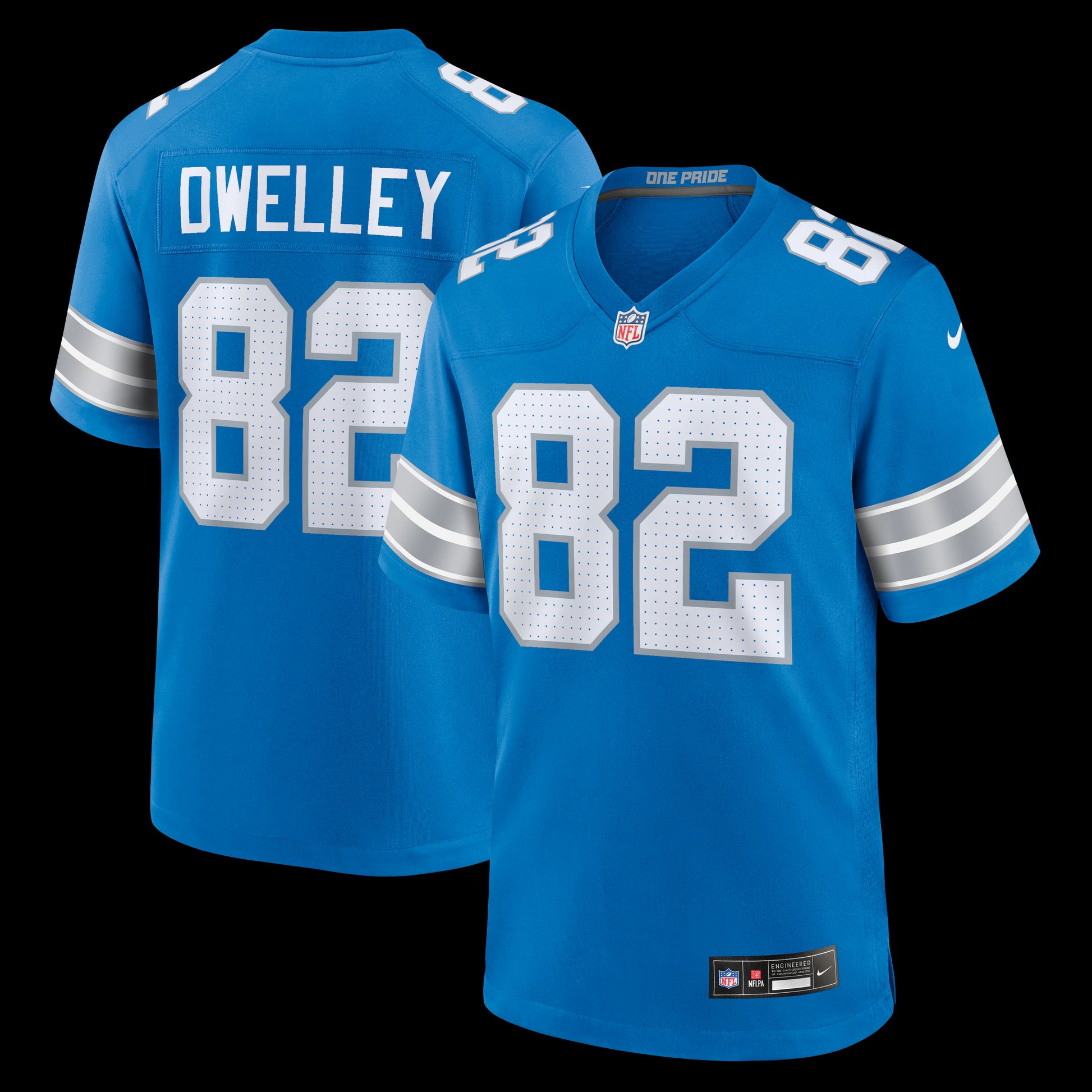 Ross Dwelley Detroit Lions Nike Team Game Jersey -  Blue
