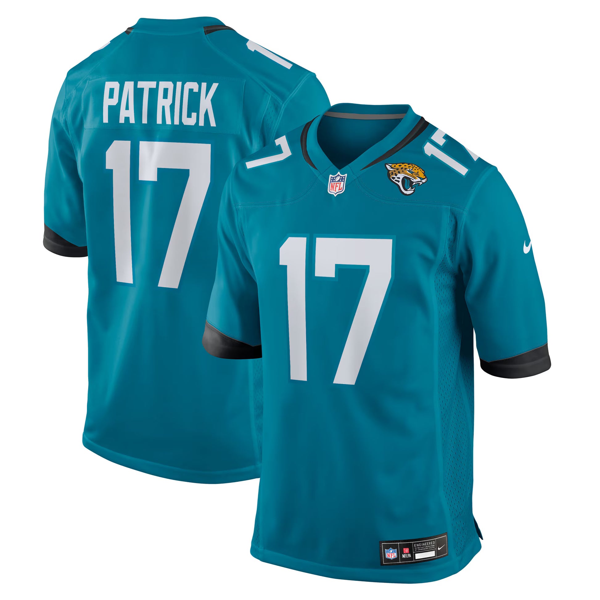 Tim Patrick Jacksonville Jaguars Nike Team Game Jersey -  Teal