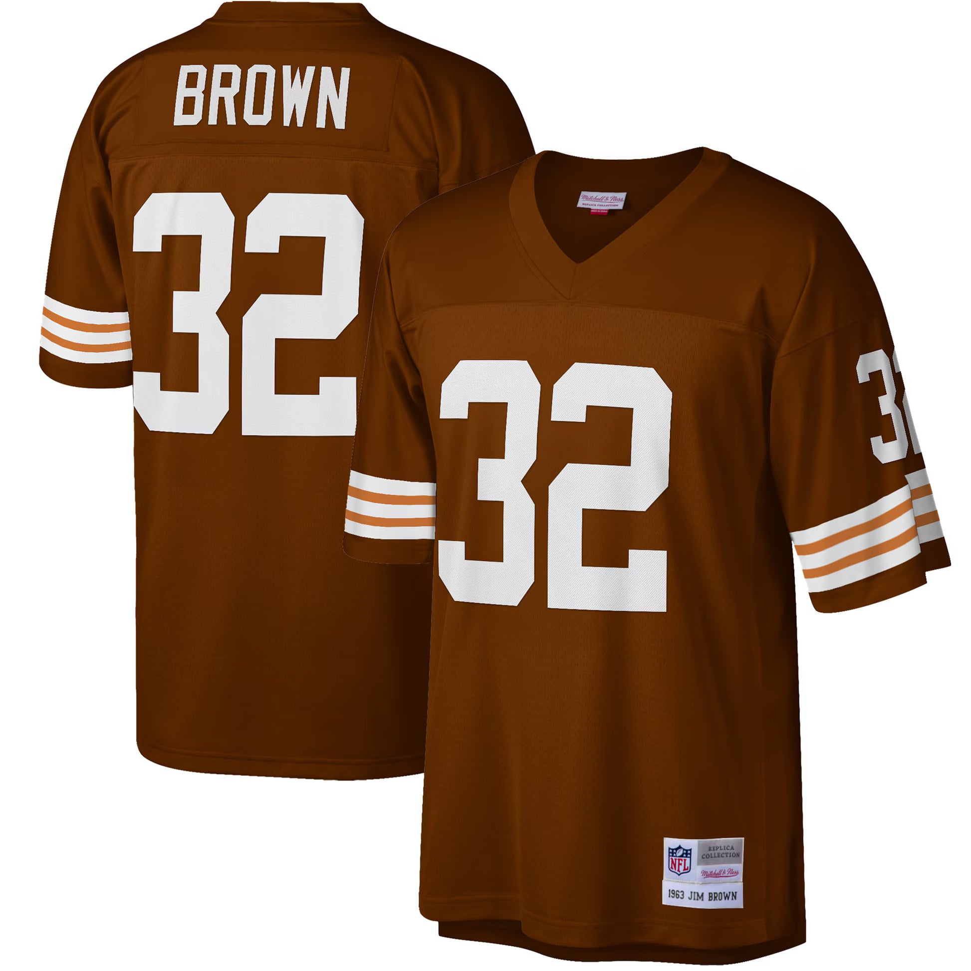 Jim Brown Cleveland Browns Mitchell &amp; Ness Big &amp; Tall 1963 Retired Player Replica Jersey - Brown