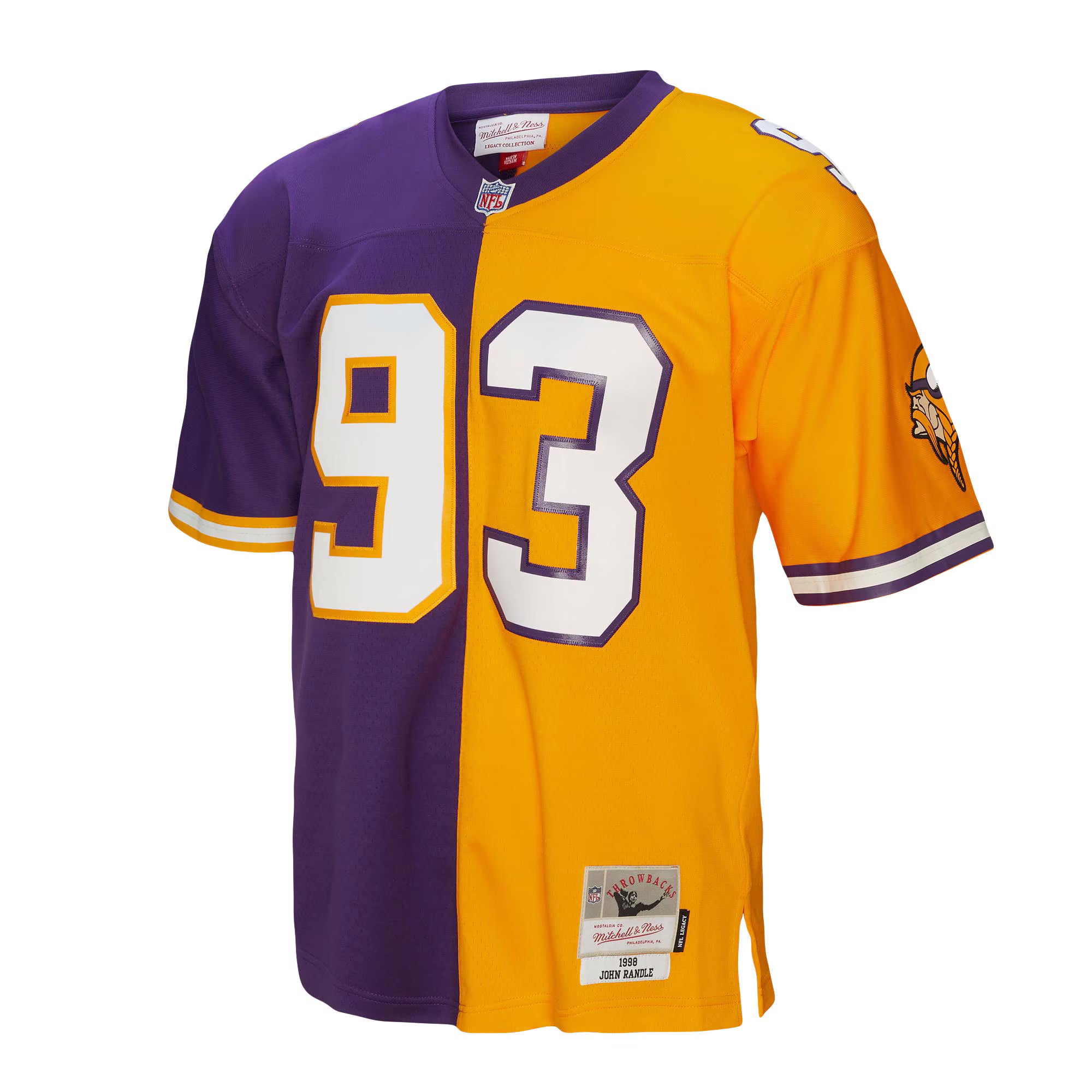 John Randle Minnesota Vikings Mitchell &amp; Ness 1998 Split Legacy Replica Jersey - Purple/Gold