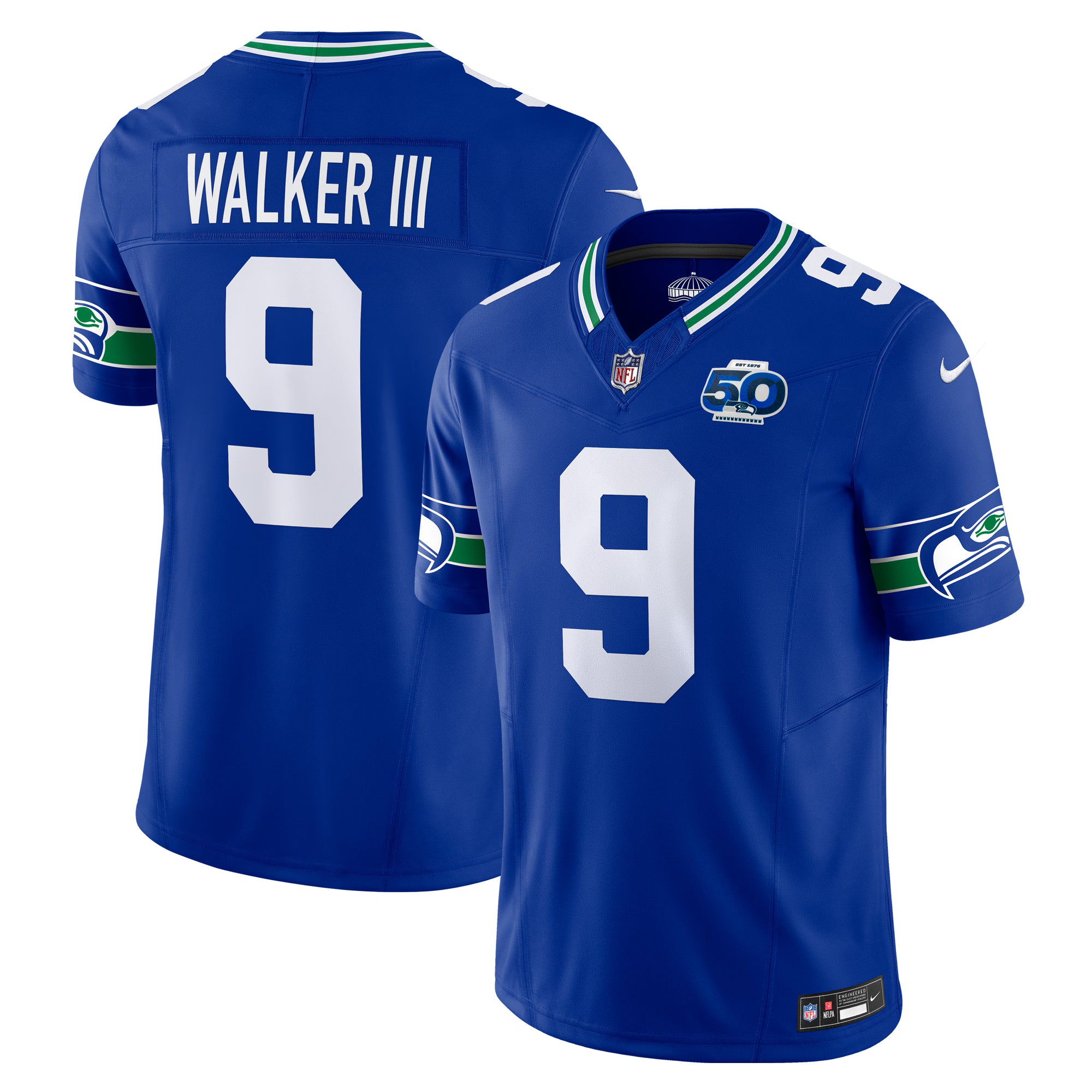 Kenneth Walker III Seattle Seahawks Nike 50th Season Vapor F.U.S.E. Limited Jersey - Royal