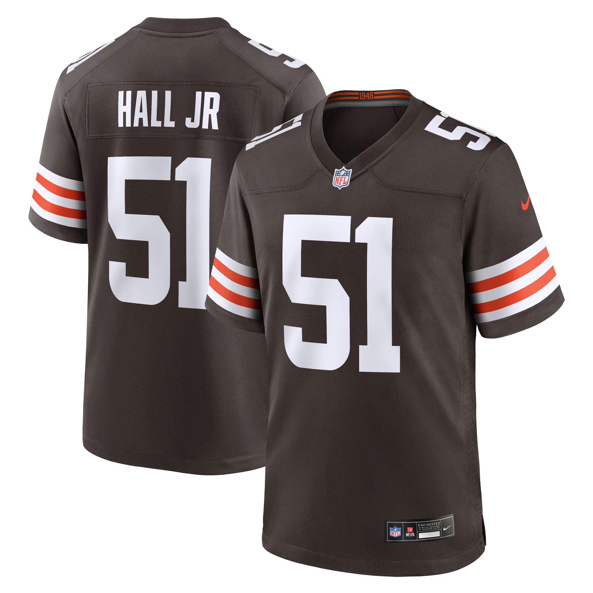Mike Hall Jr. Cleveland Browns Nike Team Game Jersey -  Brown