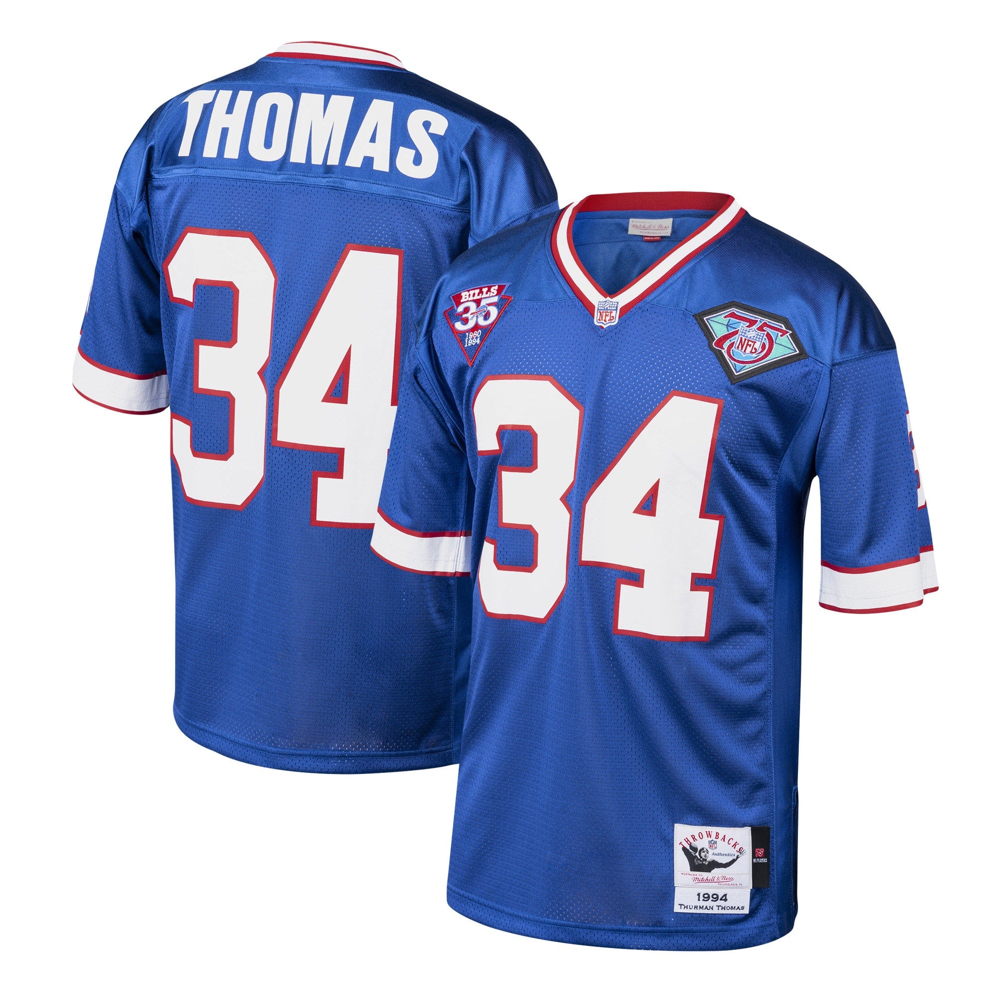 Thurman Thomas Buffalo Bills 1985 Mitchell &amp; Ness Authentic Throwback Retired Player Jersey - Royal
