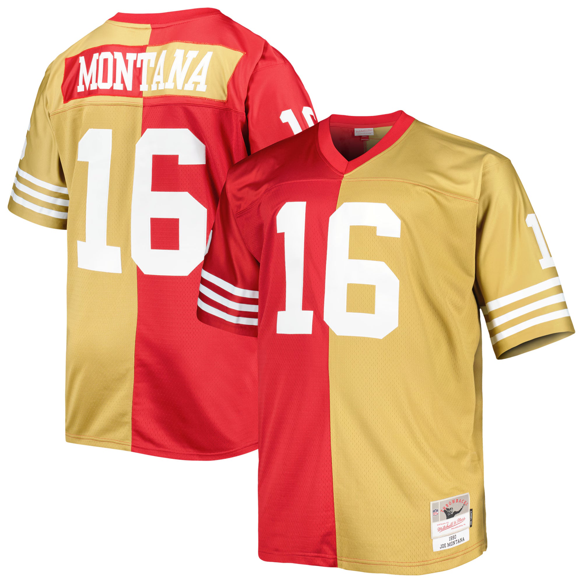 Joe Montana San Francisco 49ers Mitchell &amp; Ness Big &amp; Tall Split Legacy Retired Player Replica Jersey - Scarlet/Gold