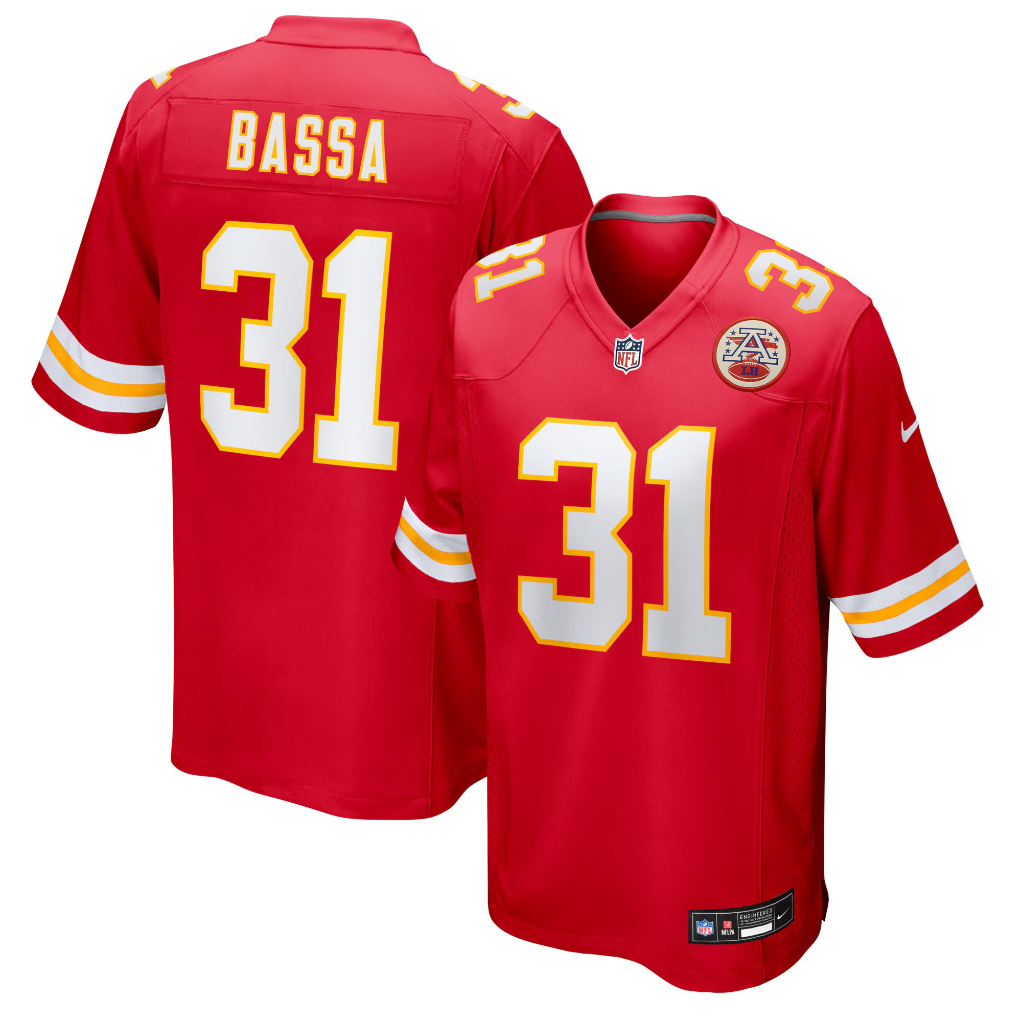 Jeffrey Bassa Kansas City Chiefs Nike Team Game Jersey -  Red