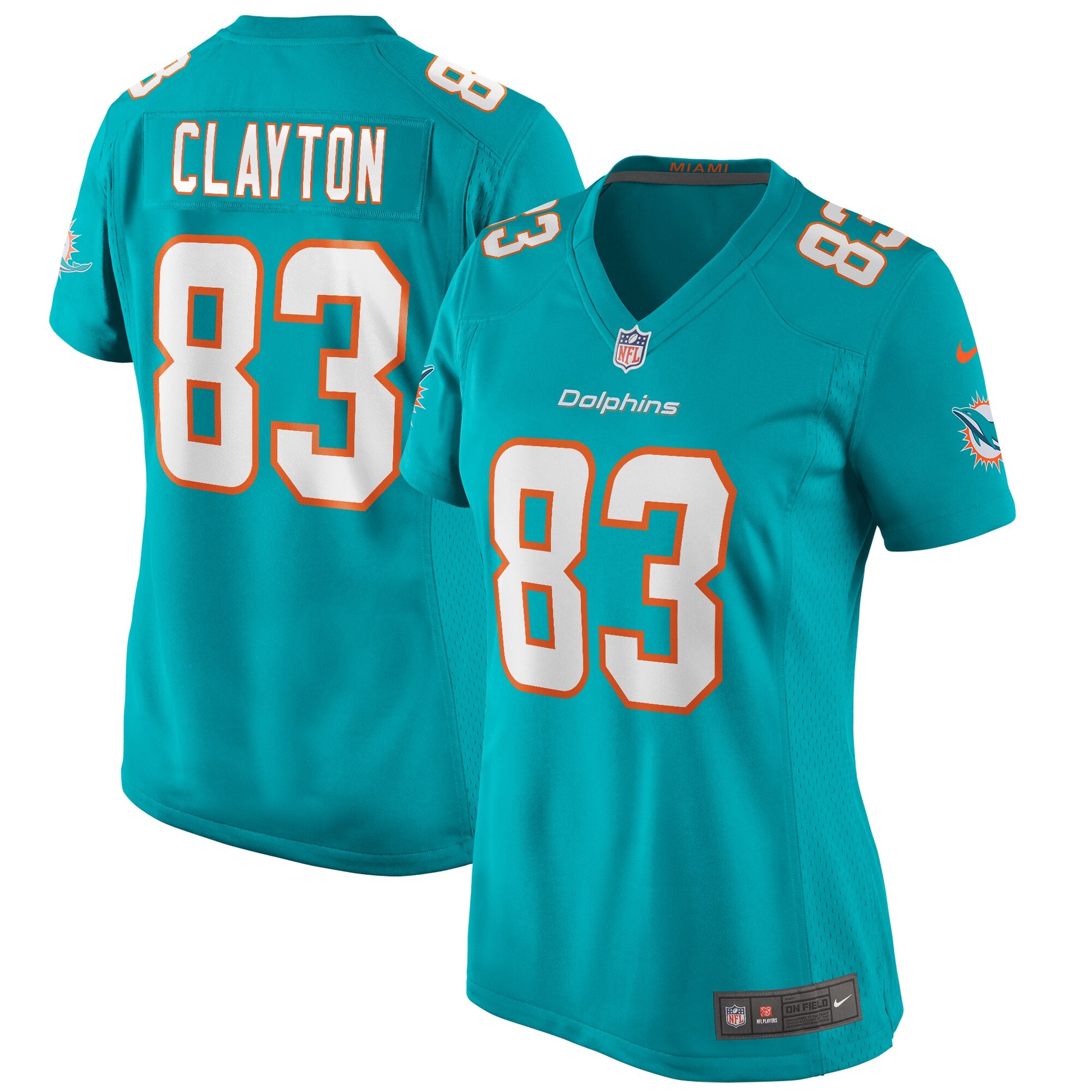 Mark Clayton Miami Dolphins Nike Women's Game Retired Player Jersey - Aqua